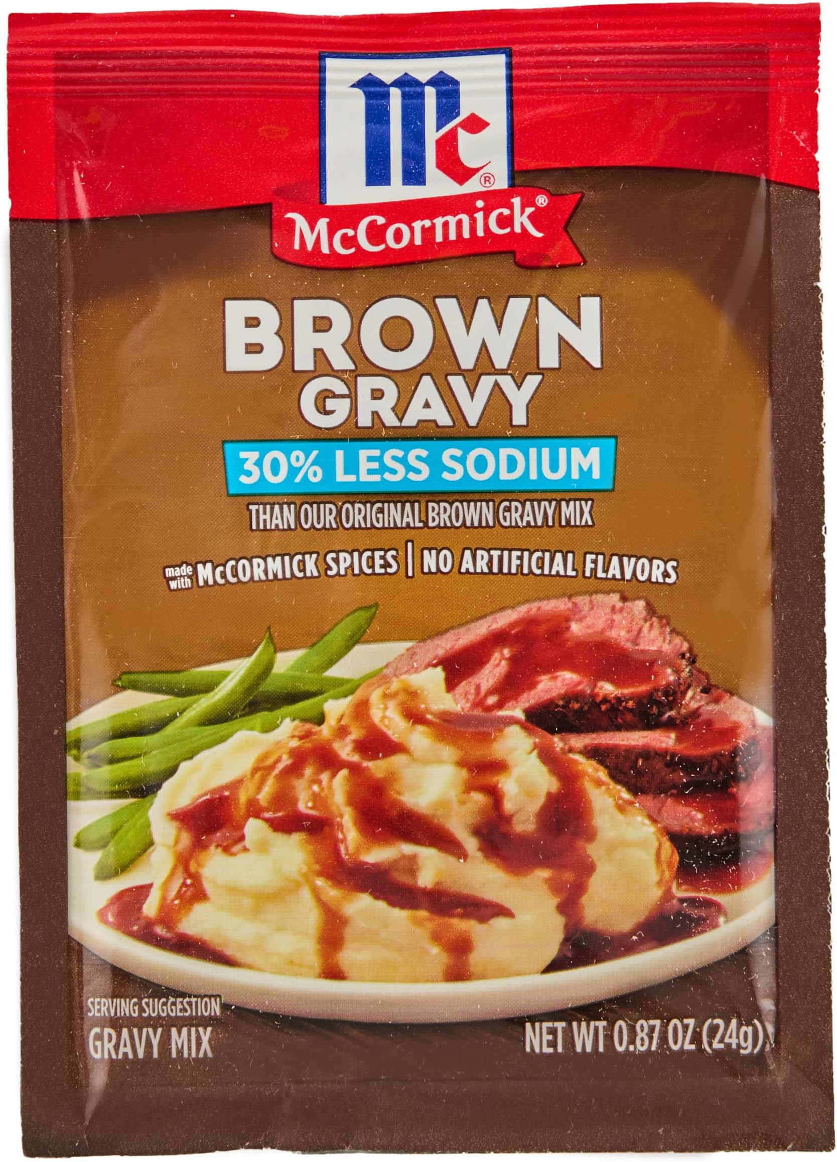 McCormick 30% Less Sodium Brown Gravy Mix, 0.87 oz