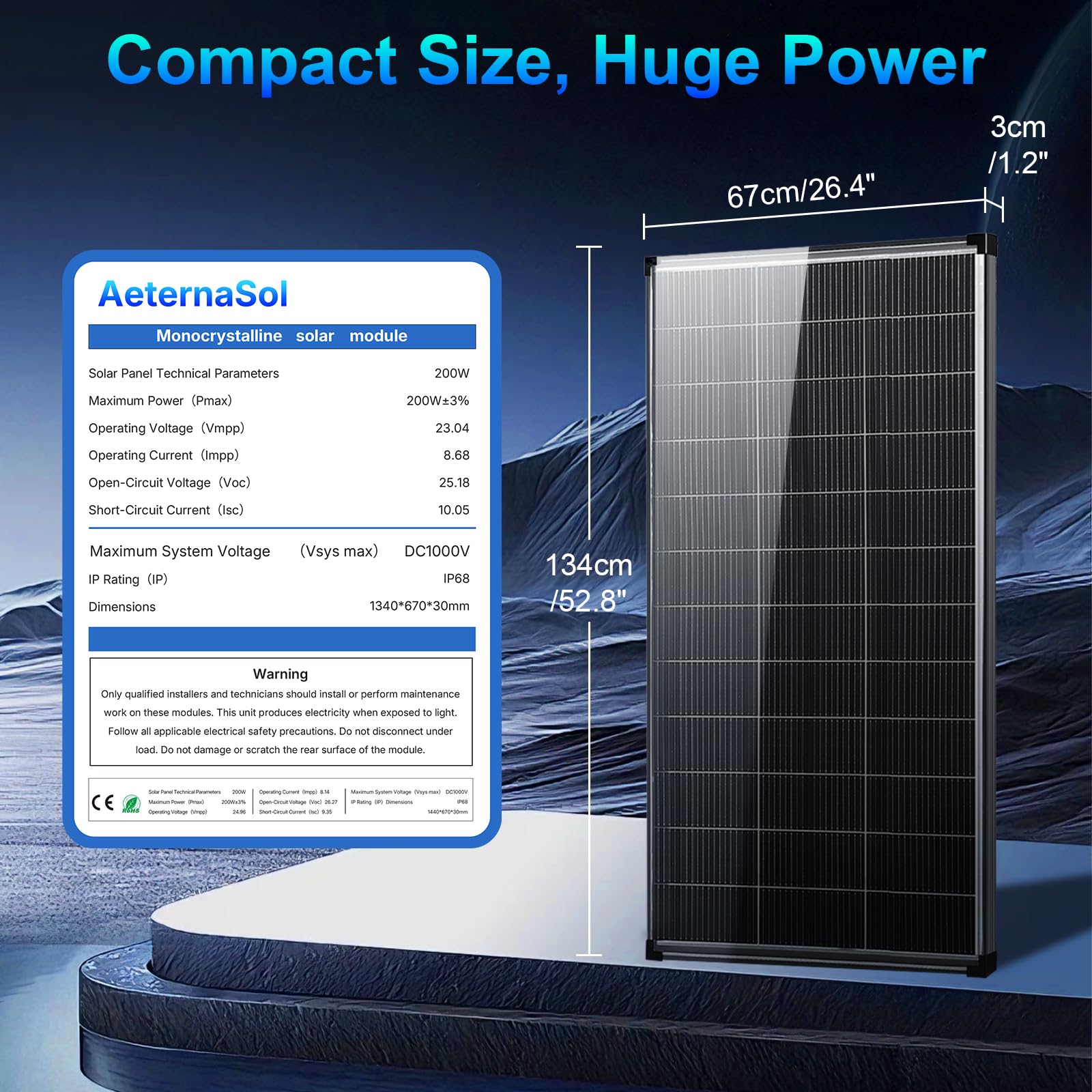 Pannello solare da 400 W, 2 pezzi, pannello solare da 200 Watt, 12 V 18 BB tipo N, cellula monocristallina A+, 25% ad alta efficienza, pannelli solari bizaziali per tetto, camper, fattoria, rimorchi