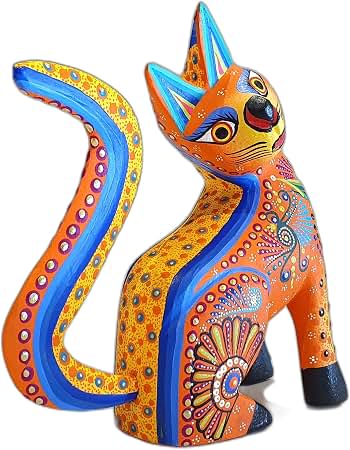 Amazon.com: ALKIMIA INC Mexican Alebrije Charming Cat Wood Carving
