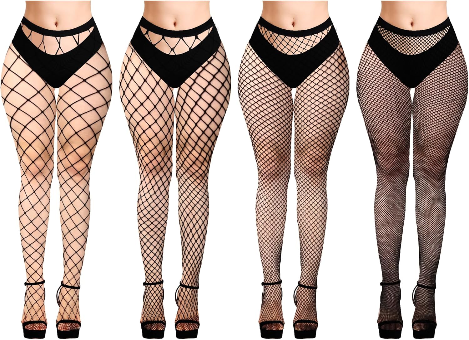 Benefeet Sox 2 Pack Womens High Waist Fishnet Tights Mesh Stockings Sexy Hollow Out Pantyhose Large & Medium Net