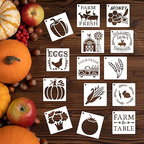 Miniatura 4 de 80 plantillas de 4 x 4 pulgadas para pintar sobre madera, plantillas de flores reutilizables, plantillas de granja, plantillas de plástico oceánico,