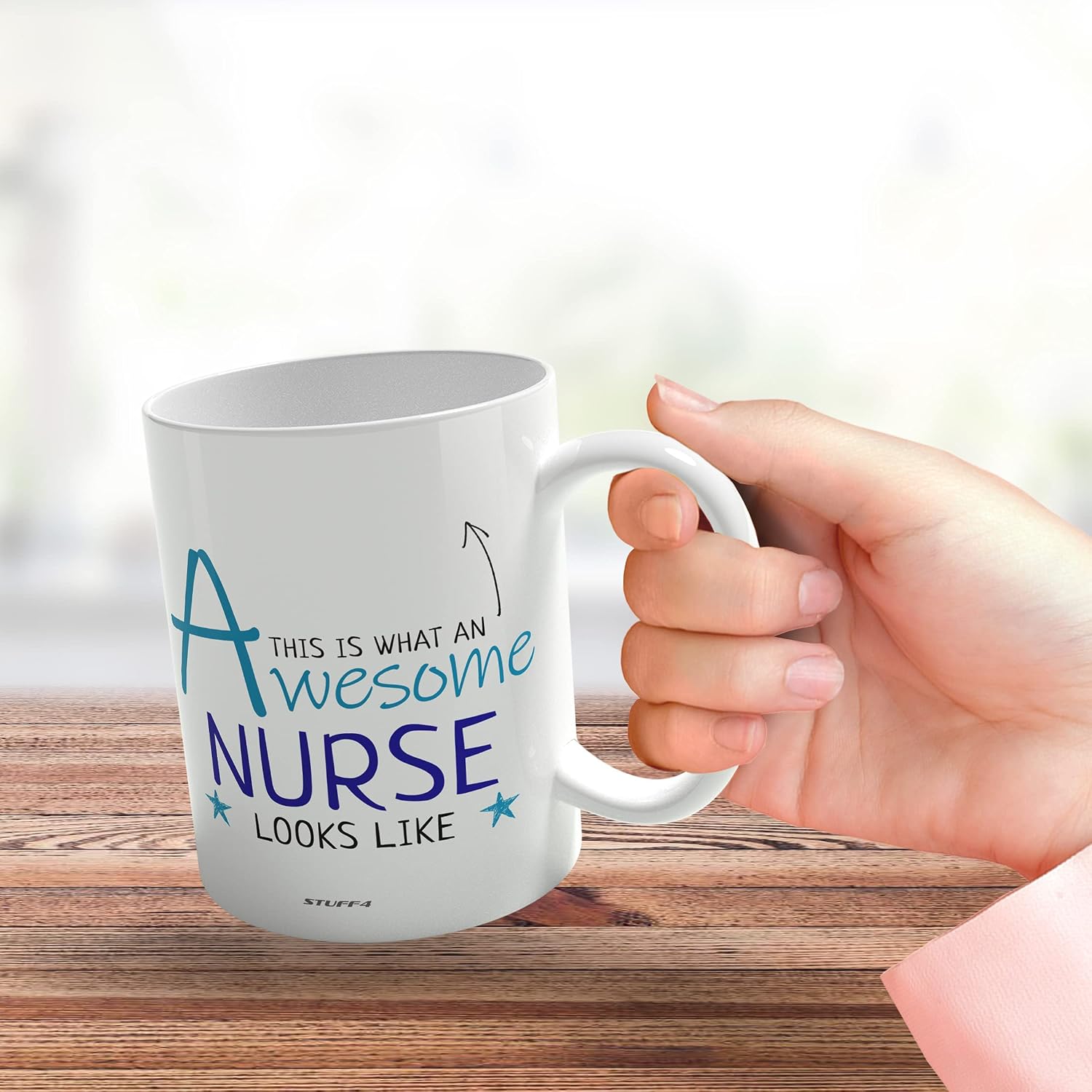 Stuff4 This is What an Awesome Nurse Looks Like Mug with Blue Lettering 11oz Ceramic Dishwasher Safe Premium Mugs Gifts for Nurses Gifts - Image 4