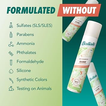 Batiste Dry Shampoo, Bare Fragrance, 3.81 Oz, 3-Pack