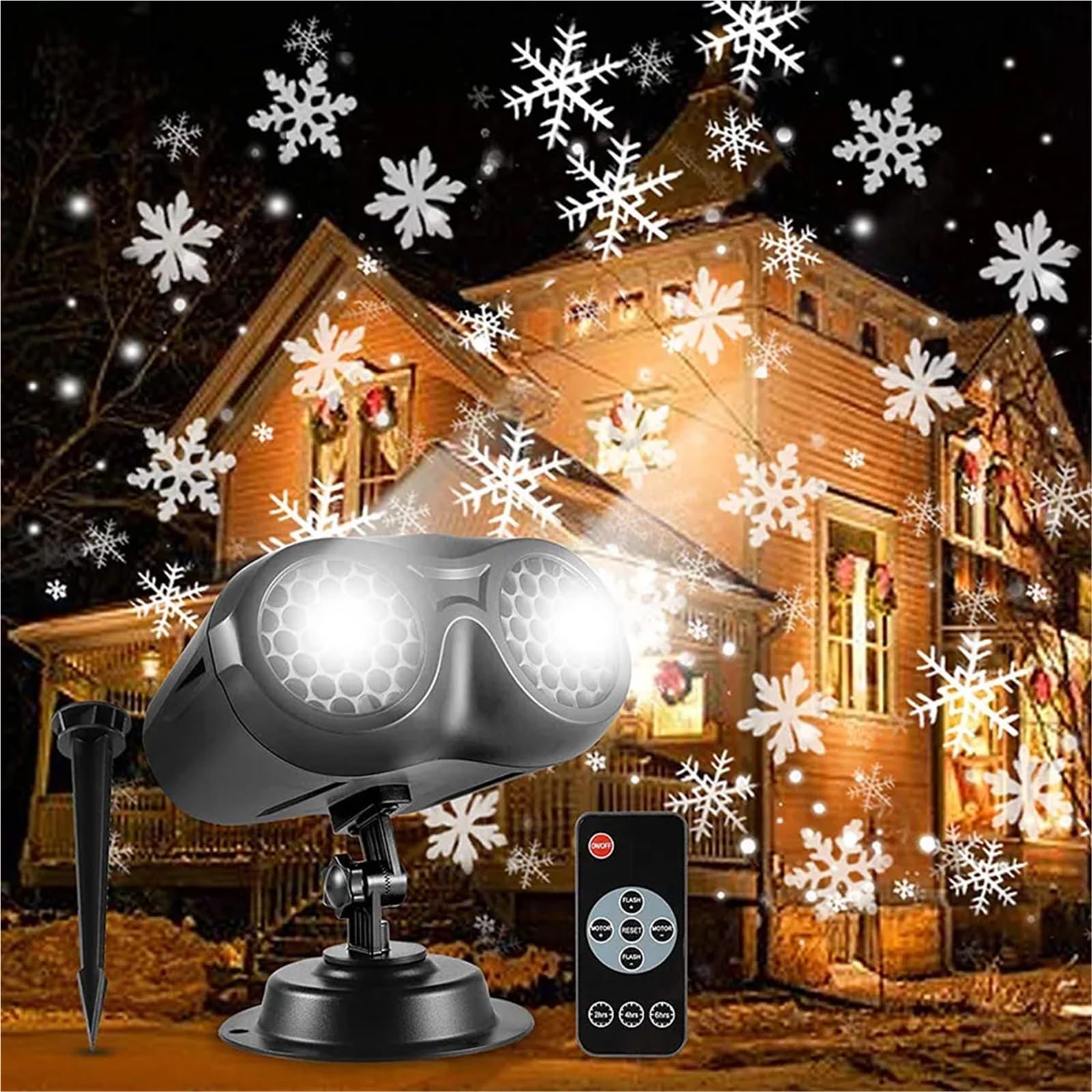 Proiettore di luci a LED natalizie, proiettore di fiocchi di neve natalizi, luce for esterni con fiocchi di neve