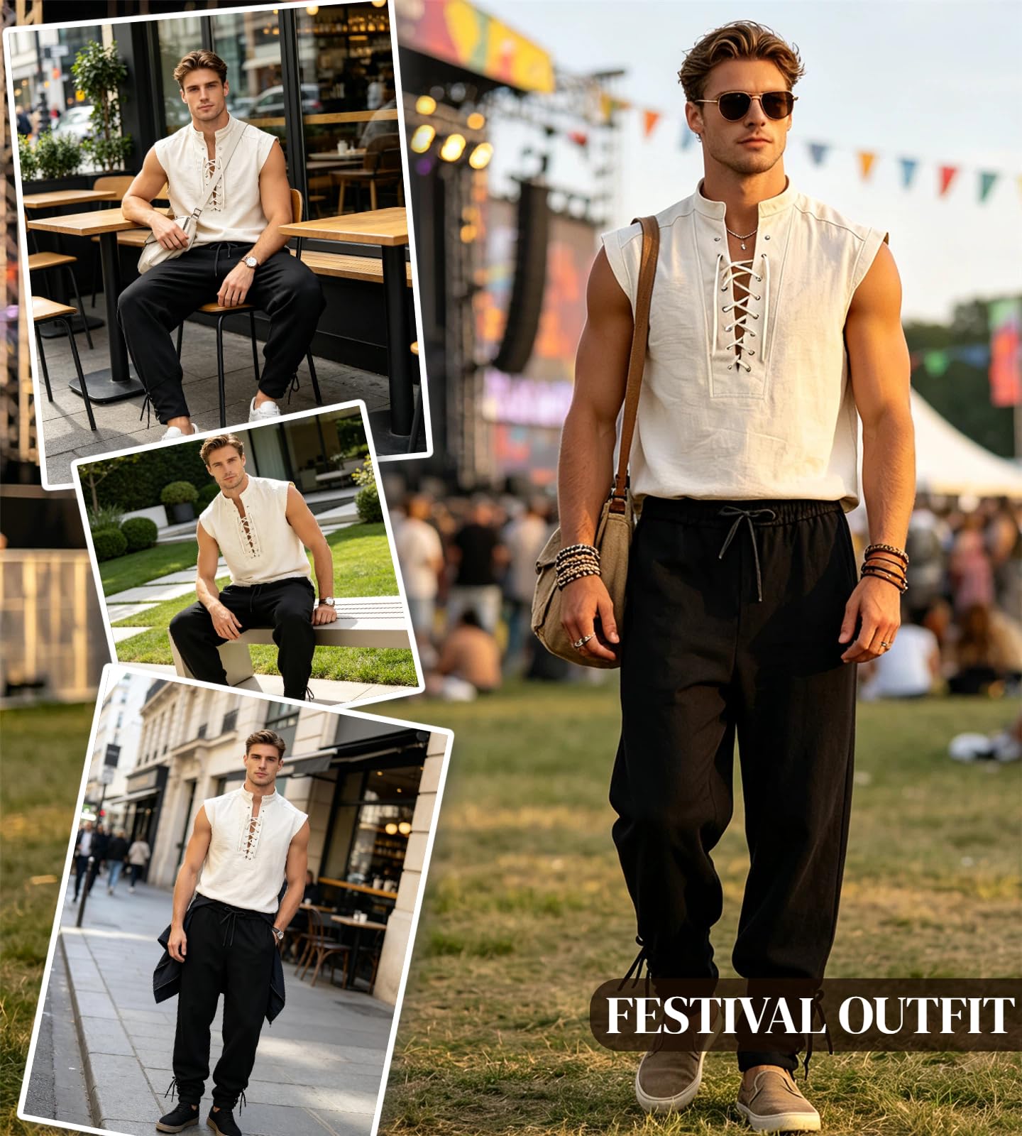 Costume de Pirate pour Homme Style Médiéval Complet avec Accessoires
