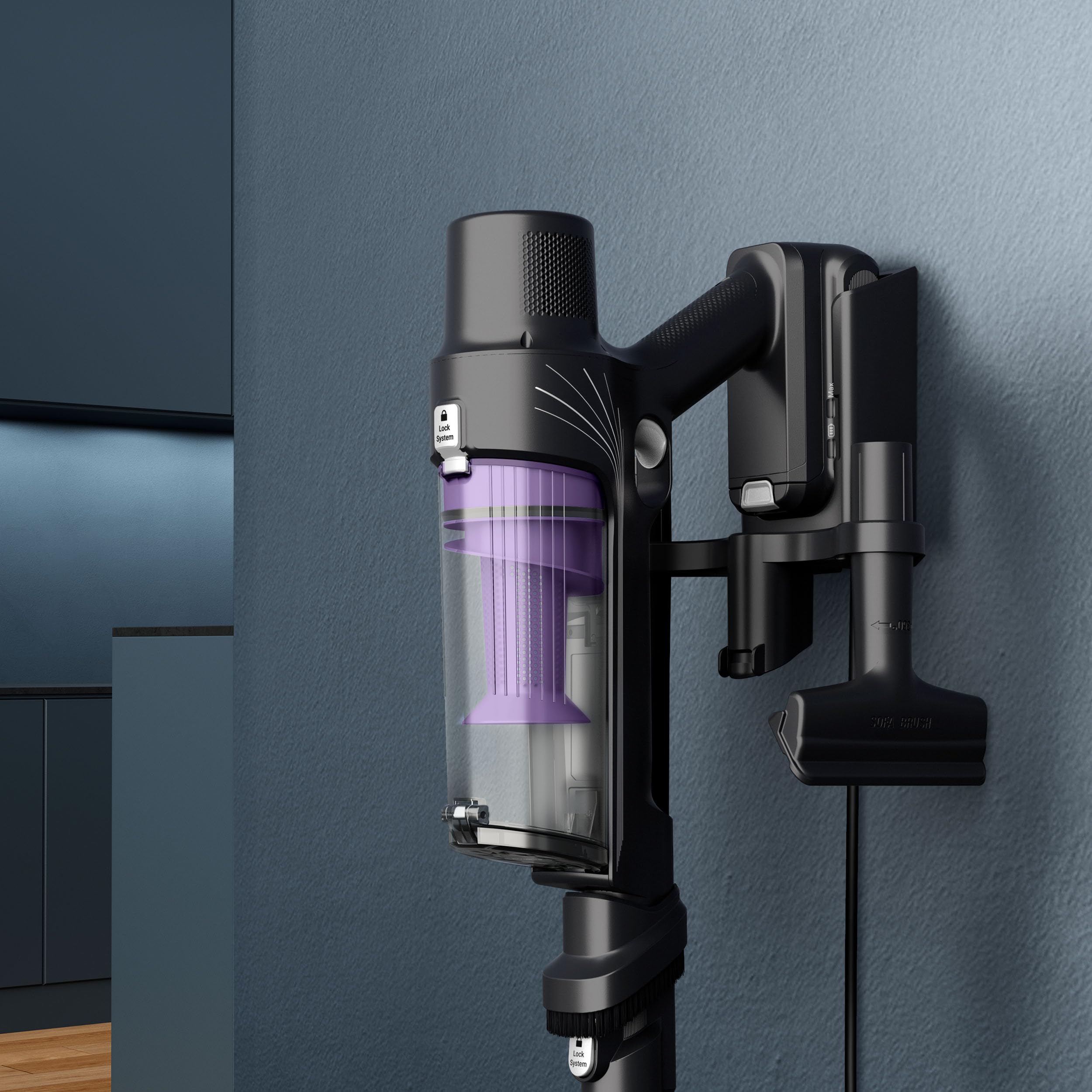 Rowenta X-PERT 7.60, Akkustaubsauger, 140 W Saugleistung, langlebiger Akku, Hochleistungs-LED-Bodendüse, Ultraleicht mit nur 1,2 kg im Handstaubsauger-Modus, Lila-Schwarz, RH6A33WO