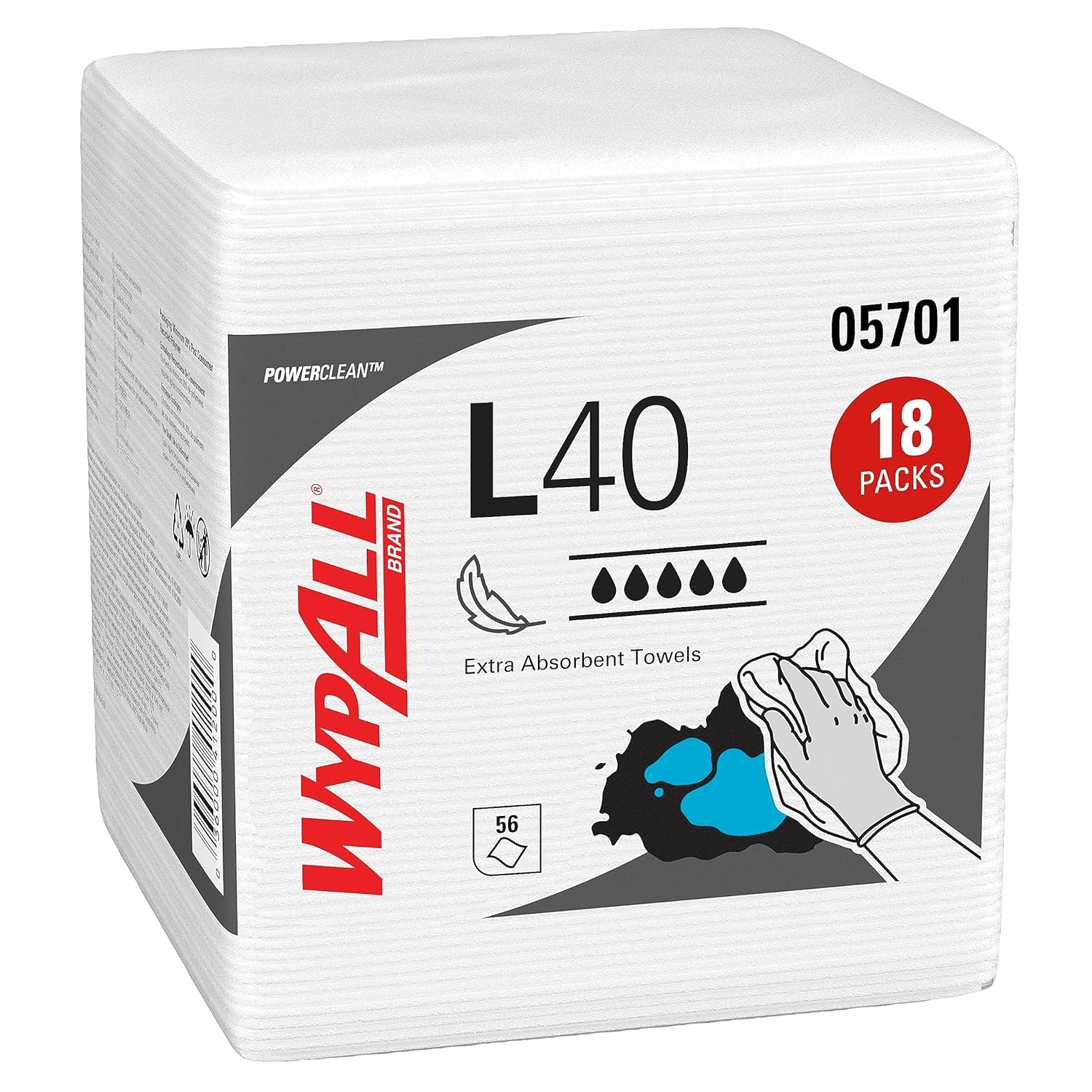 WypAll L40 Paños de Limpieza Industriales 7471, 1 Capa, Extra