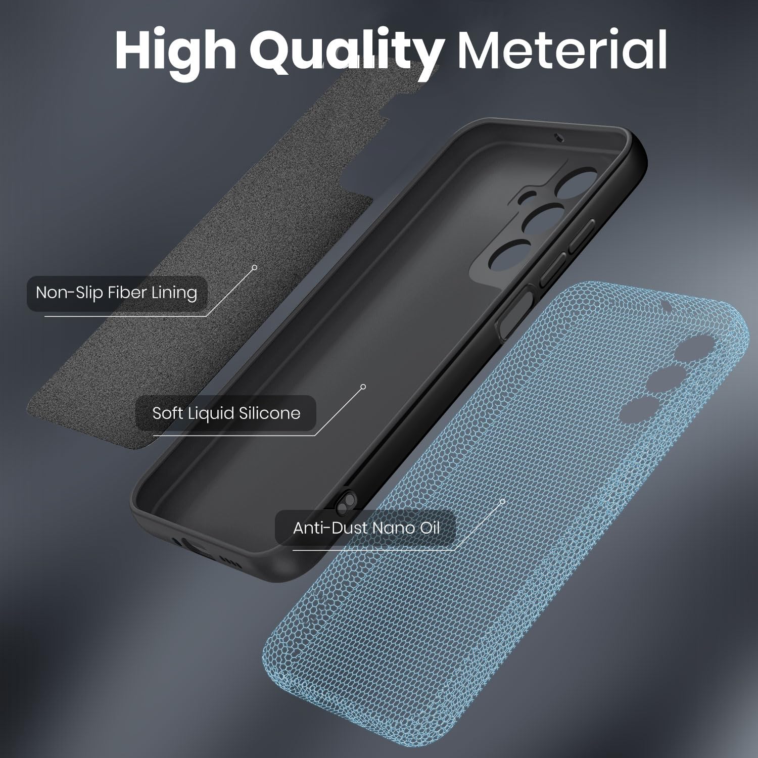 New&Teck Cover per Samsung Galaxy A16 4G/5G + 2 vetro temperato protezione schermo, custodia in silicone TPU morbido, antiurto con angoli rinforzati, protezione chiara. (Nero)