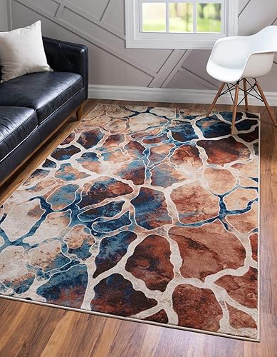 Miniatura 6 de Unique Loom Mystic Collection - Alfombra Fitz Roy (cuadrada de 10 pies, color rojo ladrillomarrón)