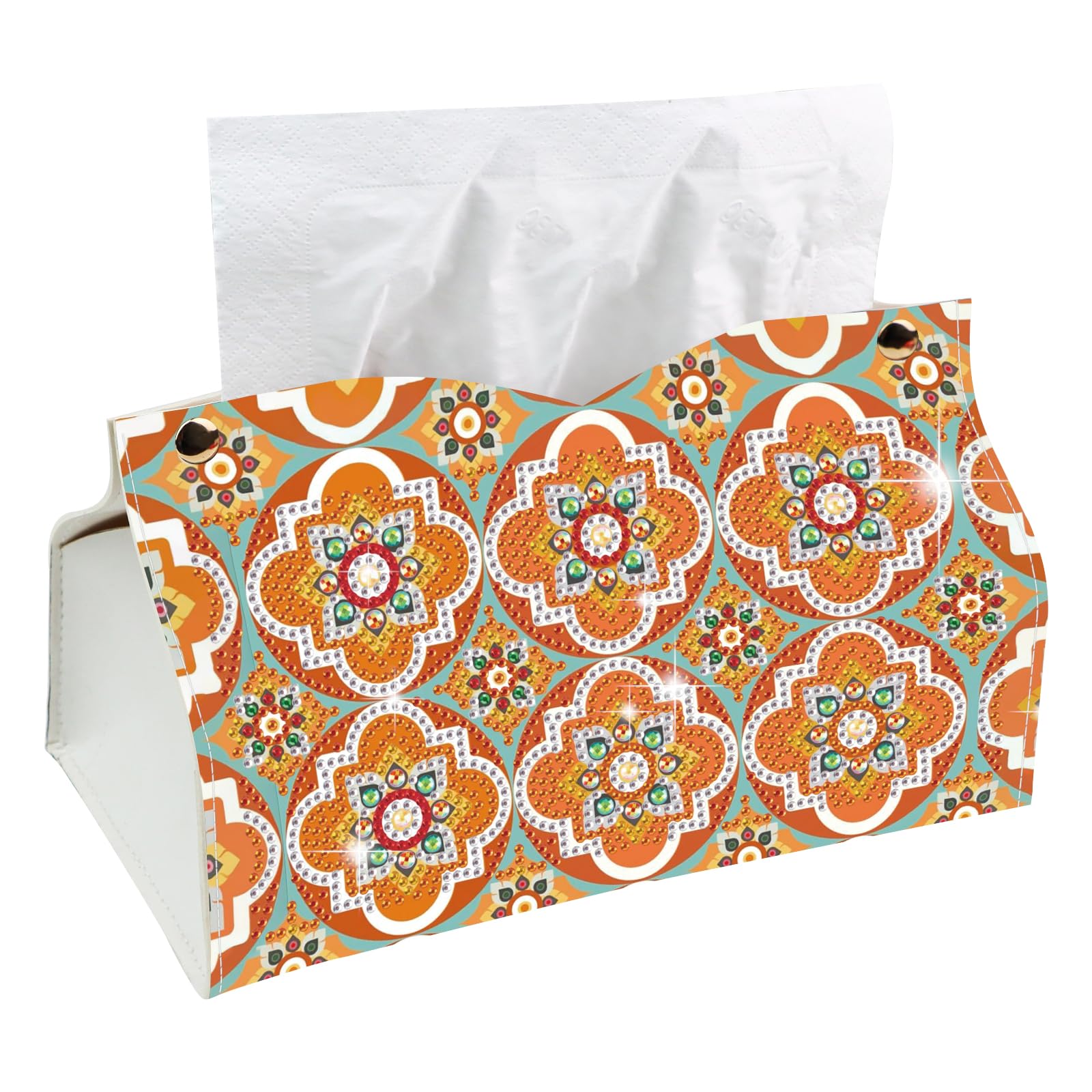 POETRYDRAW PU DIY Diamond Art Tissue Box Cover Kit (Mandala)