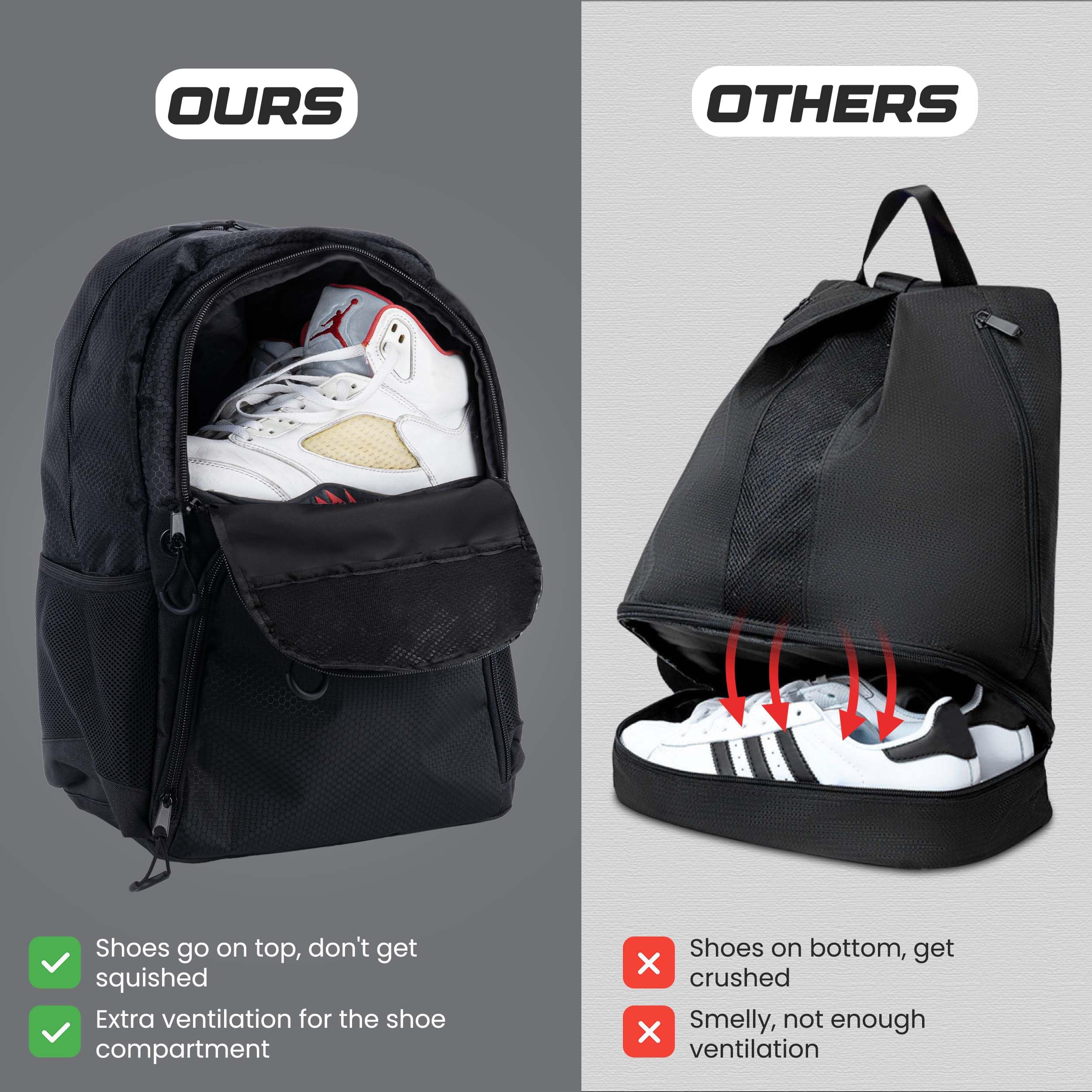 Tidyfy Soccer & Basketball Sports Bag with Ball Pump - Basketball Backpack with Separate Ball & Shoes Holder Compartment, Soccer Basketball Football & Volleyball Bag with Large Capacity