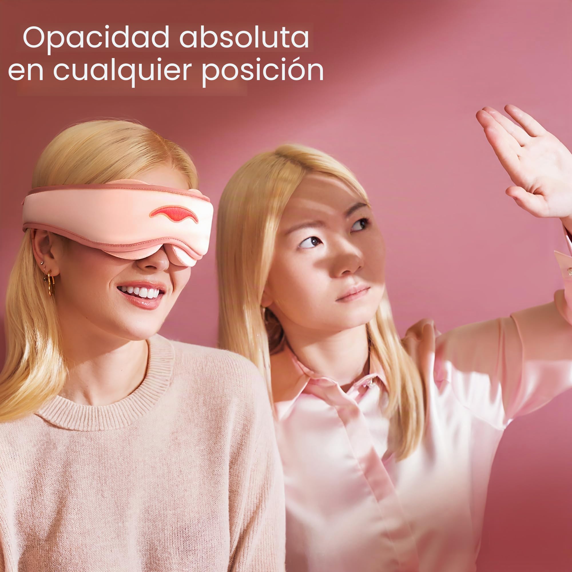 Manta Silk Mask - Antifaz para dormir de seda 100% opaca, 22 Momme Premium Silk Mask para sueño profundo, transpirable y lavable a máquina (rosa)
