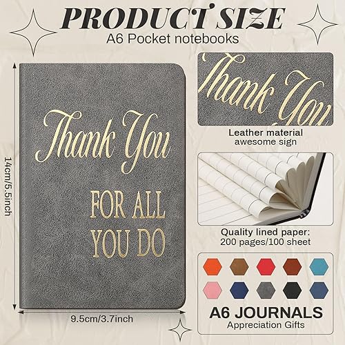 Miniatura 2 de Harloon 20 cuadernos de cuero con texto en inglés "Thank You Gift Orgullosos de 3.8" x 5.1" para regalo de agradecimiento a los empleados, cuaderno