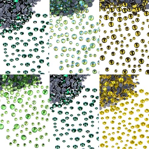 Miniatura 5 de Massive Beads Más de 4500 unidades de diamantes de imitación termoadhesivos de vidrio con parte trasera plana para hacer bricolaje con 1 pinza y 1