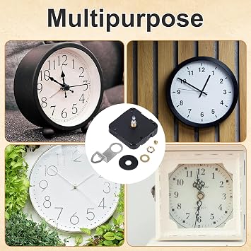 BOXOB Quartz Clock 12888 Movement Replacement, Black Wall Clock Mechanism Replacement Clock Motor Battery Operated Wall Clock Repair Parts Kit Without Second Hand & DIY