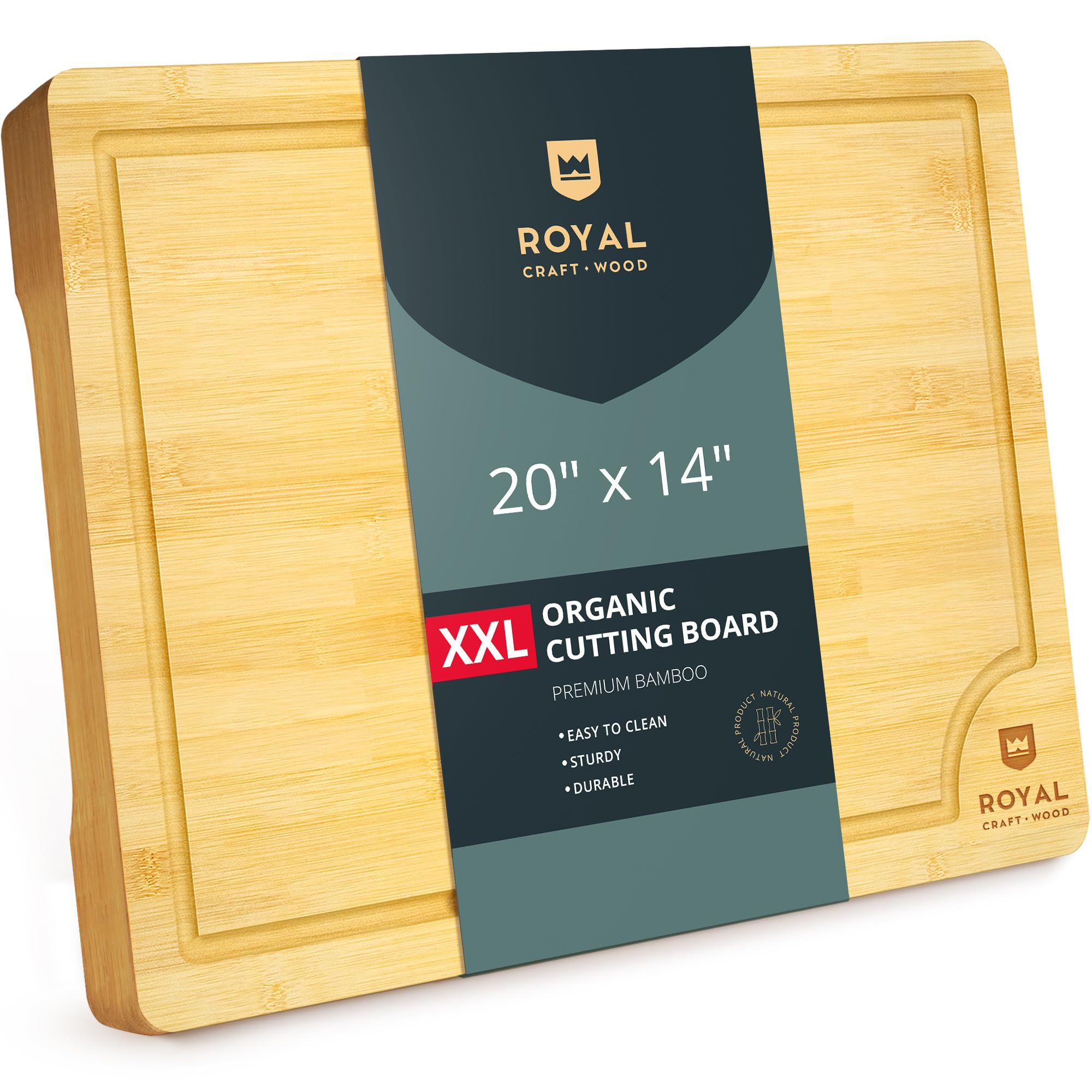 Bamboo Cutting Boards for Kitchen - Kitchen Chopping Board for Meat (Butcher Block) Cheese and Vegetables