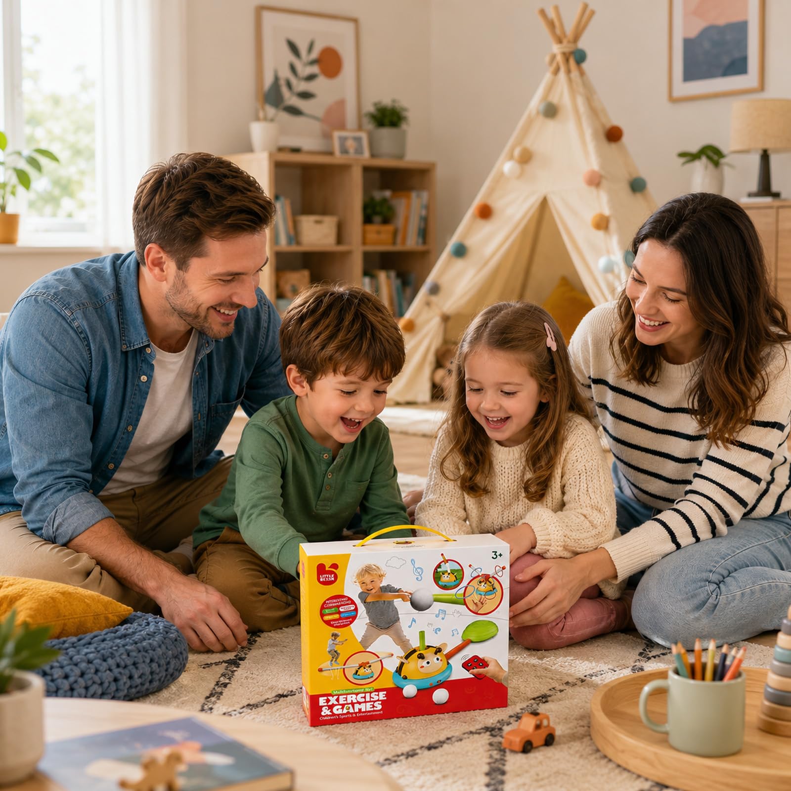 4 en 1 Jeux Exterieur Enfant Ouet Fusée, Corde À Sauter, Lancer D’Anneaux, Base-Ball, Jouet Exterieur Enfant avec Télécommande Jeux Extérieurs Enfants Cadeaux Garçons Filles 3 4 5 6 7 8 9 10 Ans