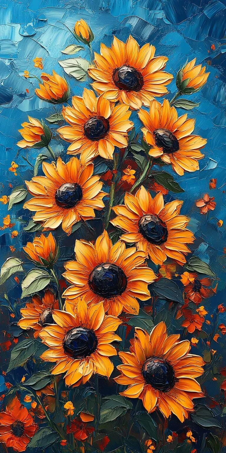Dipingere con i Numeri Adulti Girosoliastratto, 60x120cm, k-412