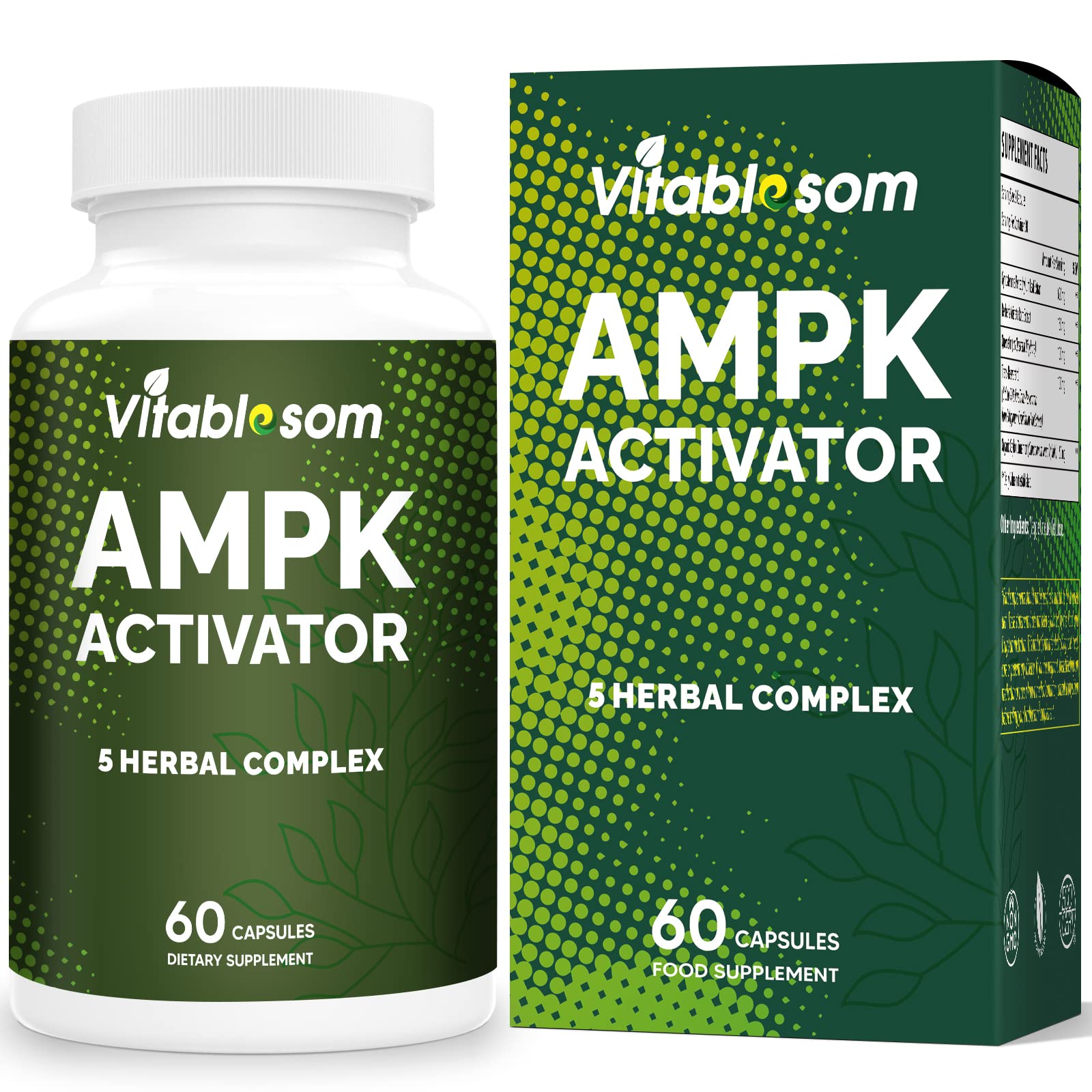 AMPK Activator Supplement, 5 in 1 Jiaogulan Gynostemma AMPK Metabolic Activator 60 Vegetarian Capsules
