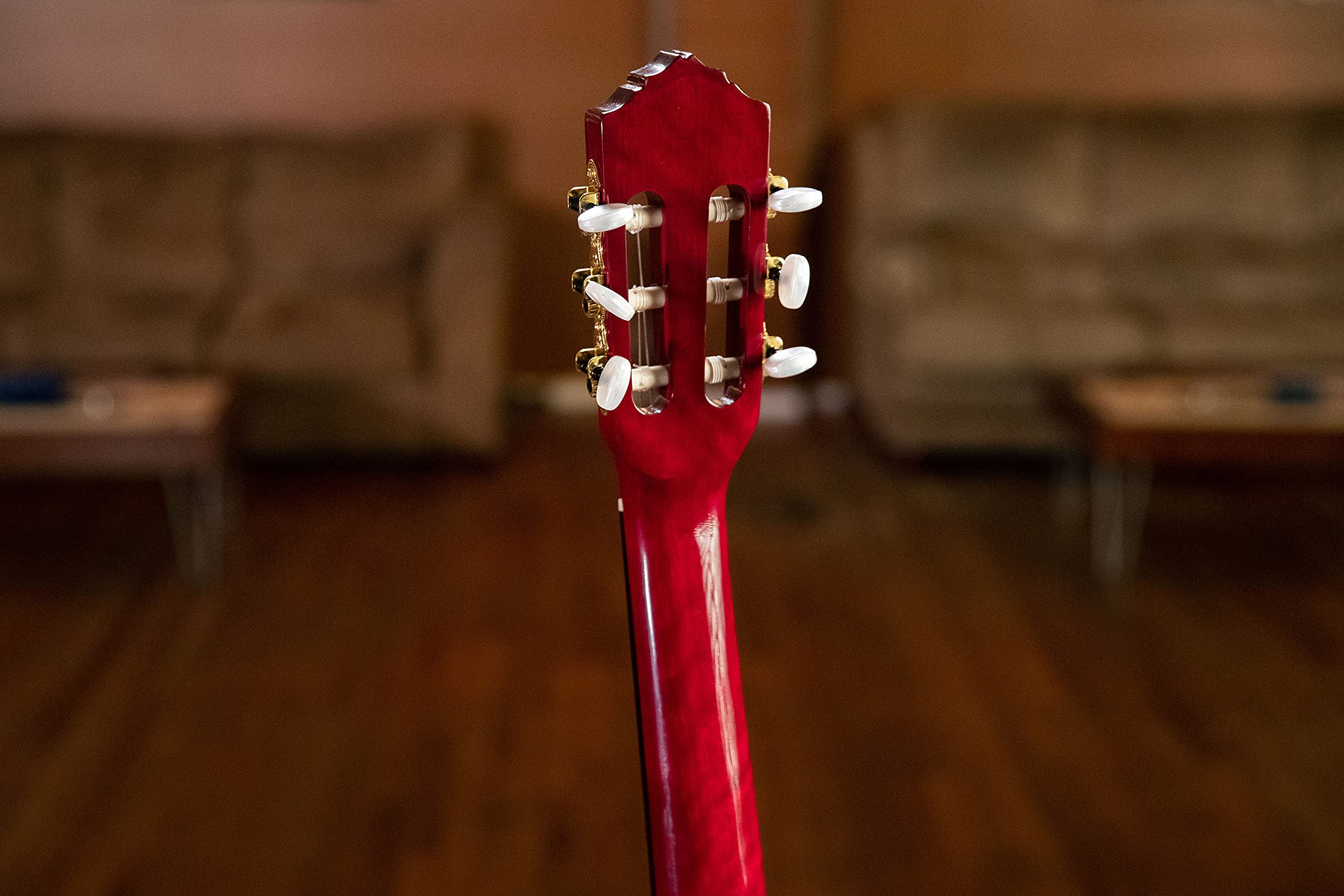 Ortega Guitars Chitarra da concerto 4/4 – Slim Neck – Family Series Pro – Include Gig Bag – Massiccio Rosso Canadese, mogano, rosso (R131SN-WR)