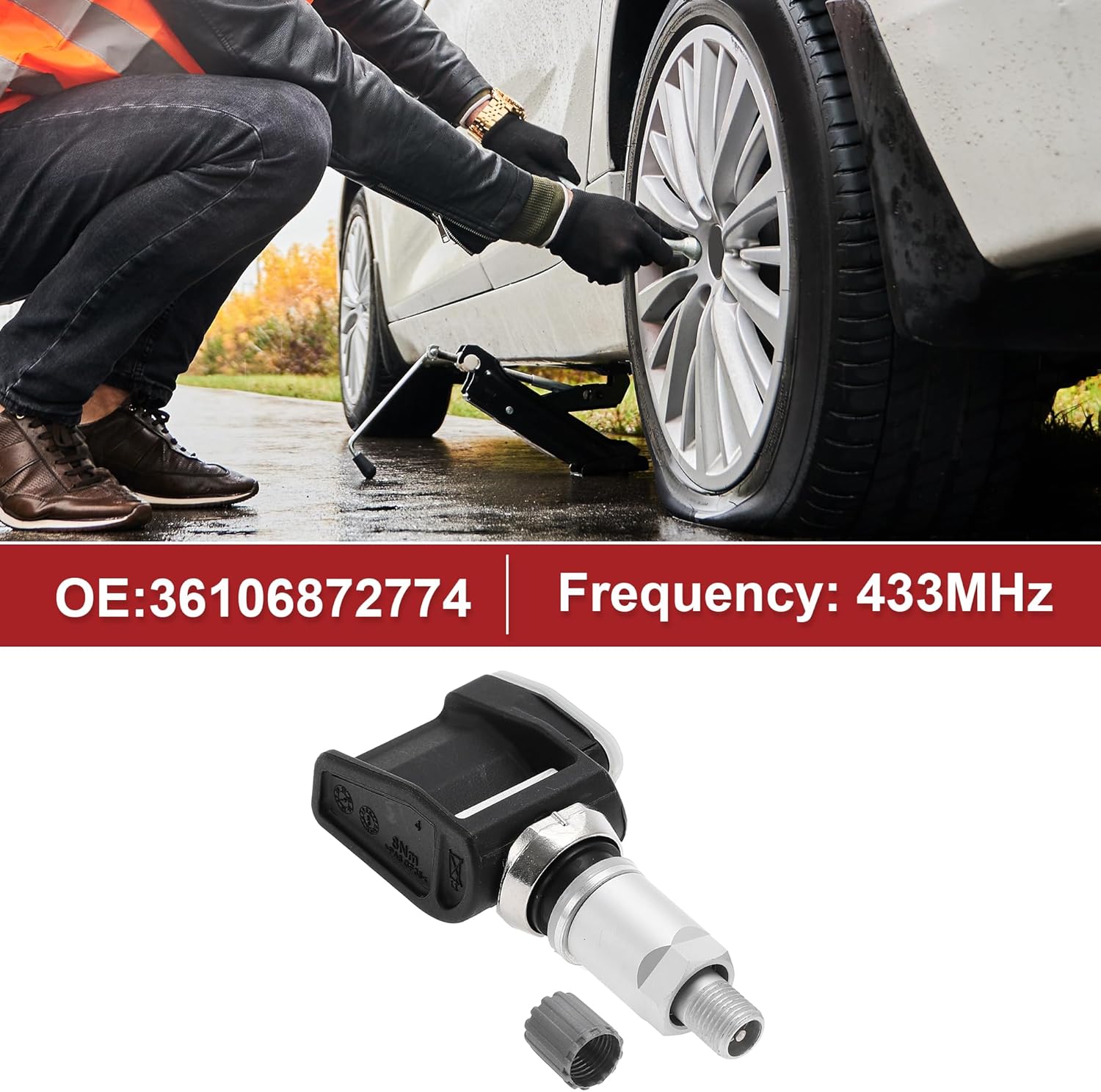 ACROPIX 4Pcs 433MHz Tire Pressure Sensor Tire Pressure Monitoring Sensor for BMW X3 X4 X5 X6 X7 2017-2021 No.36106872774