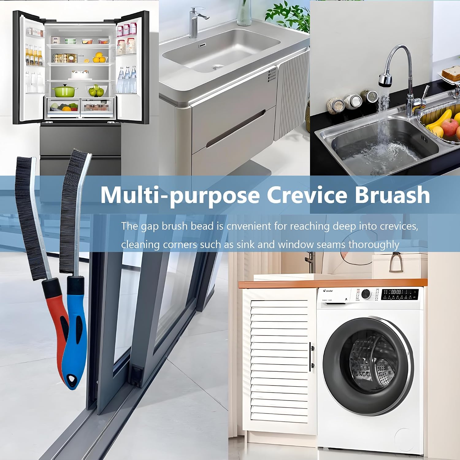 Gap Cleaning Brushes,Small Conner Crevice Cleaner Essentials Home Cleaning | Crevice Brushes for Women Men, Hard Bristle Small Space Scrub for Household House Bathroom Kithen Window Shower Sink