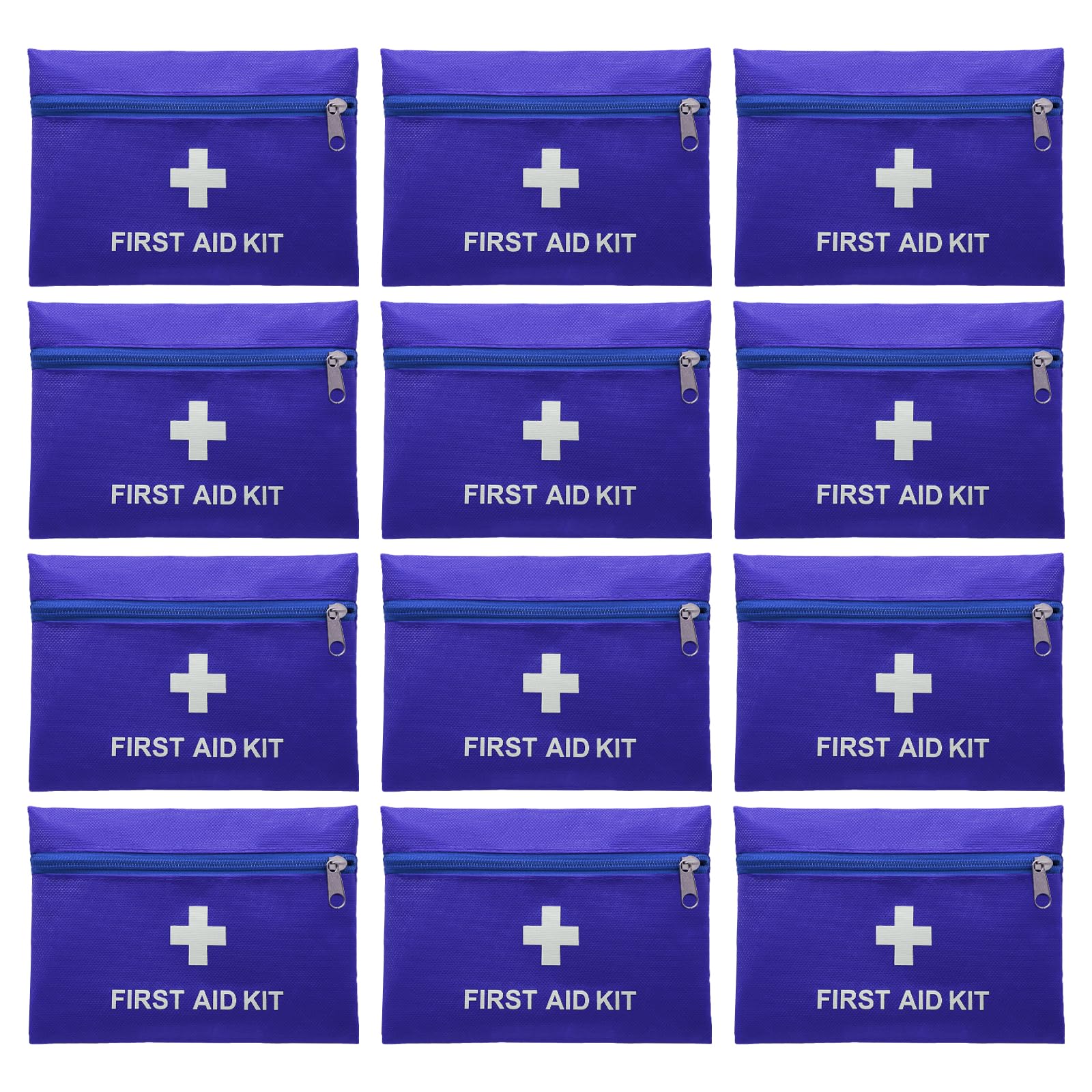 Faylapa 12Pcs Mini Empty First Aid Bag, 7.87x5.51 inches Travel Pouch Bag for Travel, Home, Office, Car, Camping, Outdoor (Bag Only)