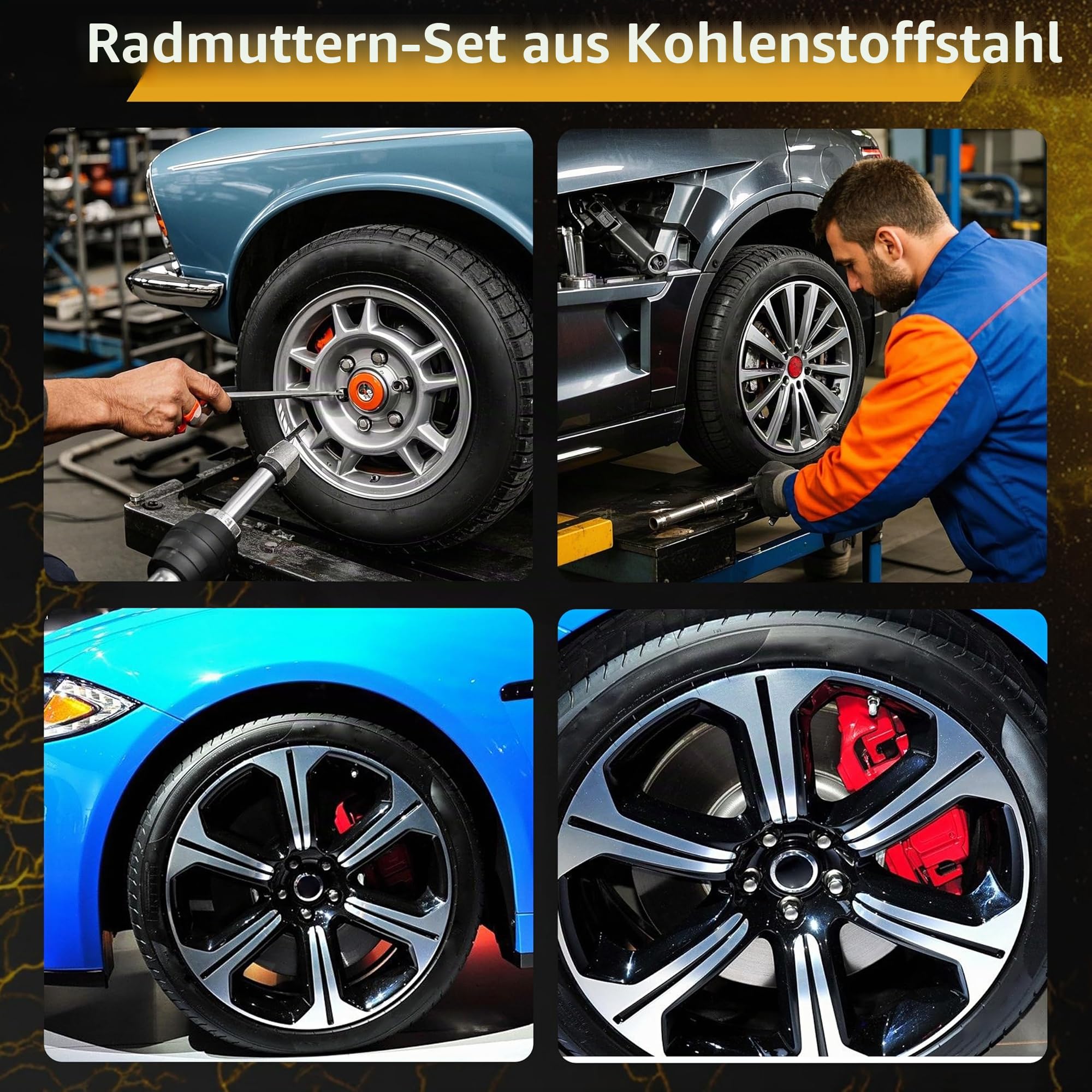 Radmuttern aus Karbonstahl, für Jaguar F-Type, S-Type, X-Type, XF-Serie, XJ X350/X351/X358, XK/XKR Serie, M12 x 1,5, Radmuttern, 20 Stück