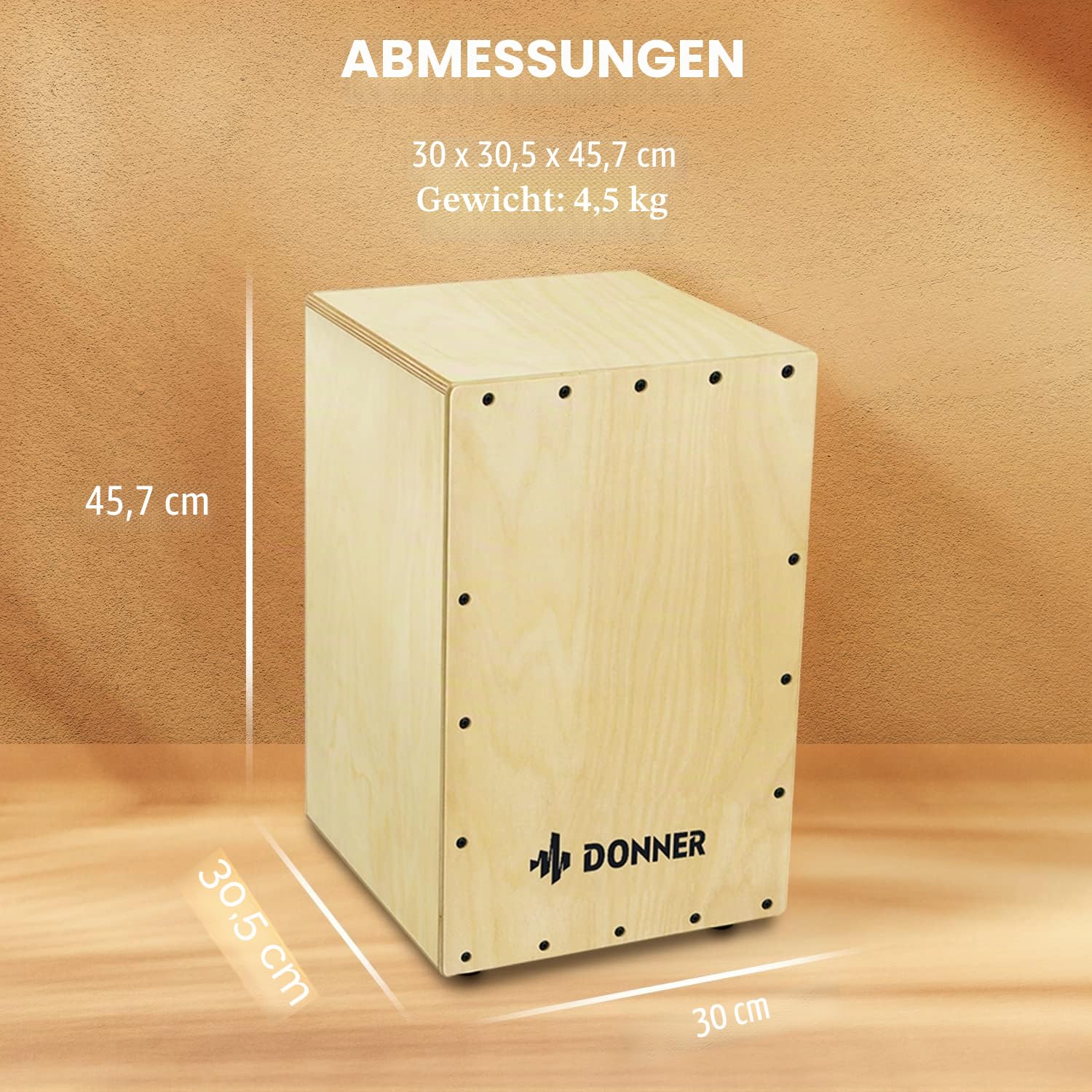 Donner Percussion Cajon Drum Box Full Size DCD-1 mit Tasche