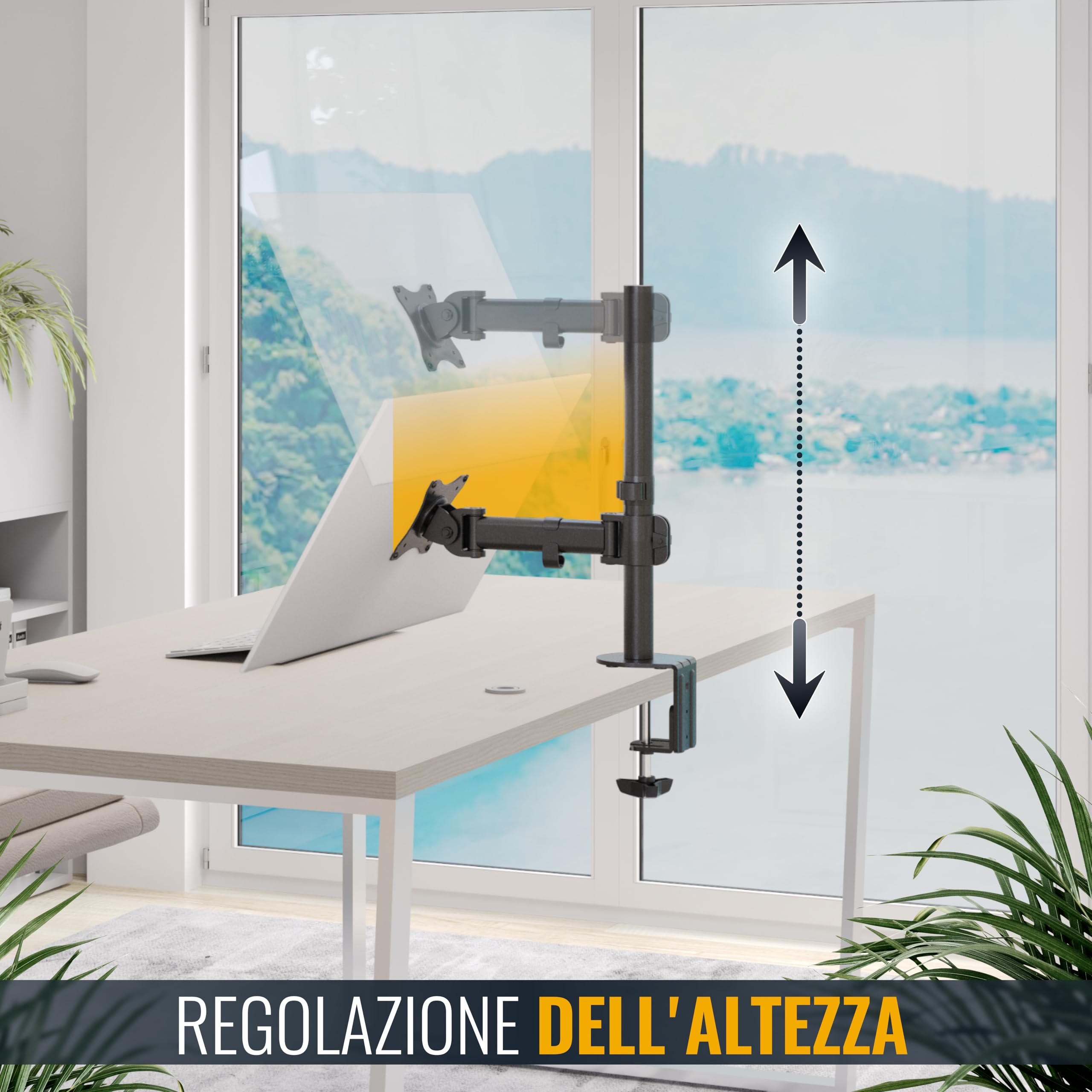RICOO TS5611 Supporto monitor da scrivania 13-34 pollici per 13 30 34 pollici girevole inclinabile fino a 8 kg max VESA 100x100