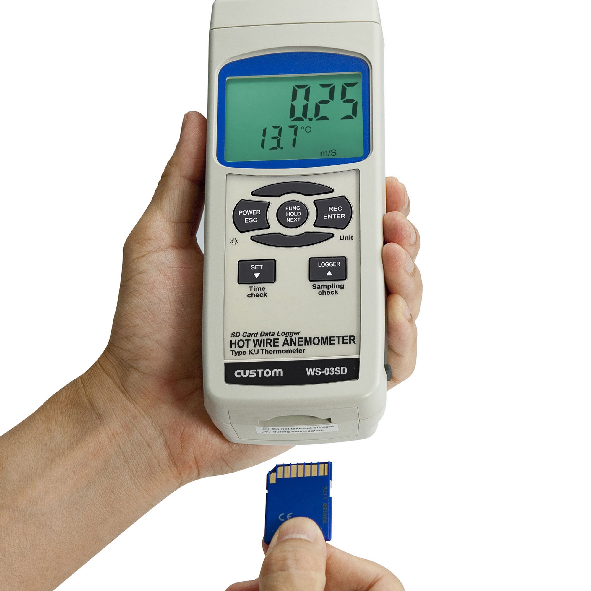 Amazon.co.jp: Custom WS-03SD Data Logger Anemometer Wind Speed 