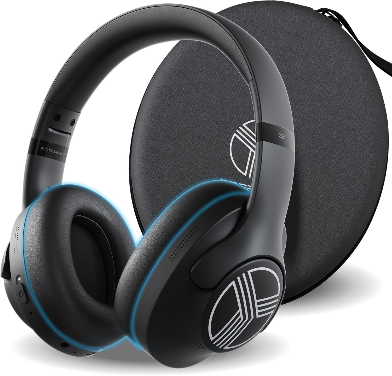 TREBLAB Z2 Hybrid Active Noise Cancelling Workout Headphones - Signature-HD Sound, Deep Bass, 58H Battery, Comfortable, Foldable Over Ear Bluetooth Headphones Wireless w/Mic for Calls for Gym, Sport