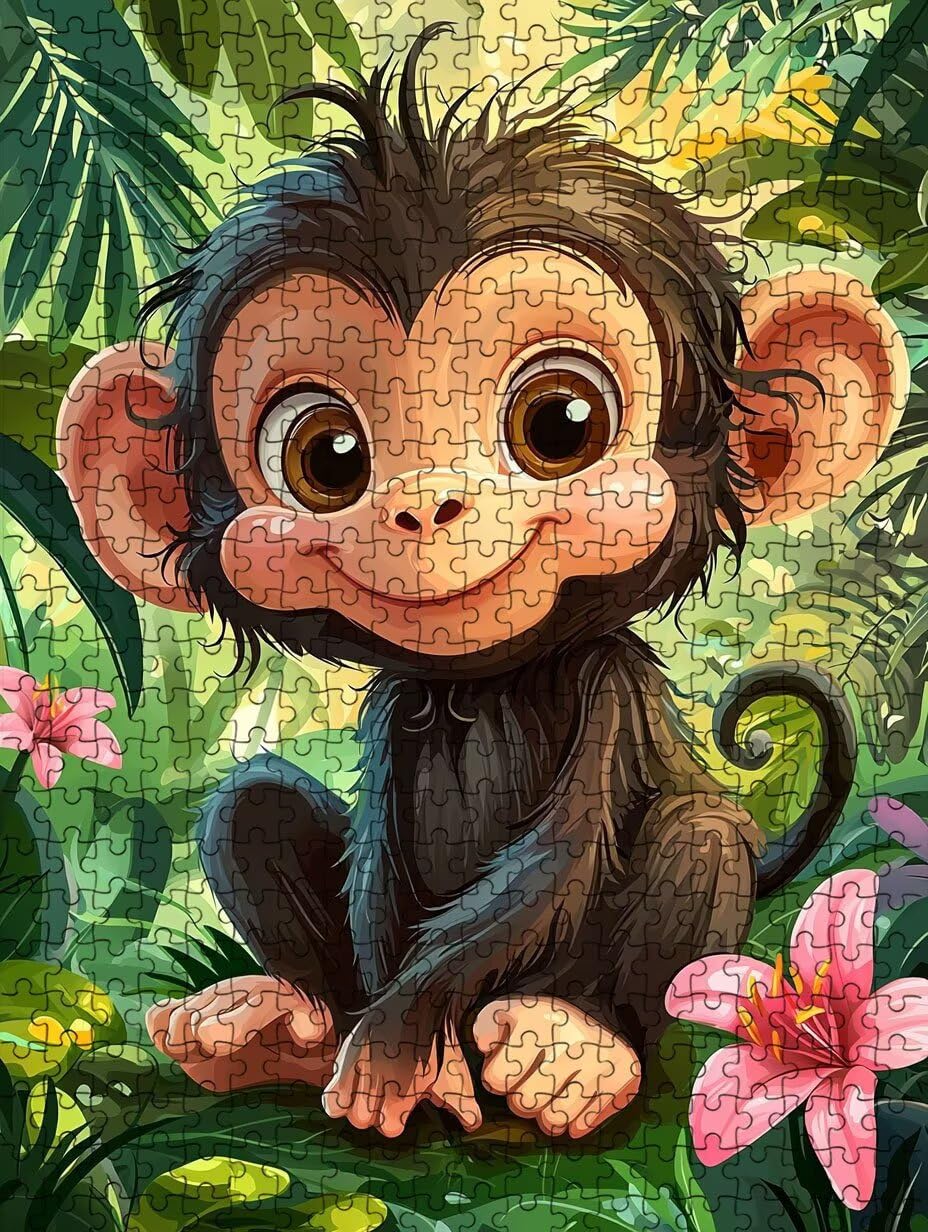 Puzzle 2000 elementów, urocza małpa puzzle dla dorosłych 2000, klasyczne puzzle, gra edukacyjna puzzle, niemożliwe wyzwanie, gra zręcznościowa dla całej rodziny, dekoracja ścian BXHZW4-364