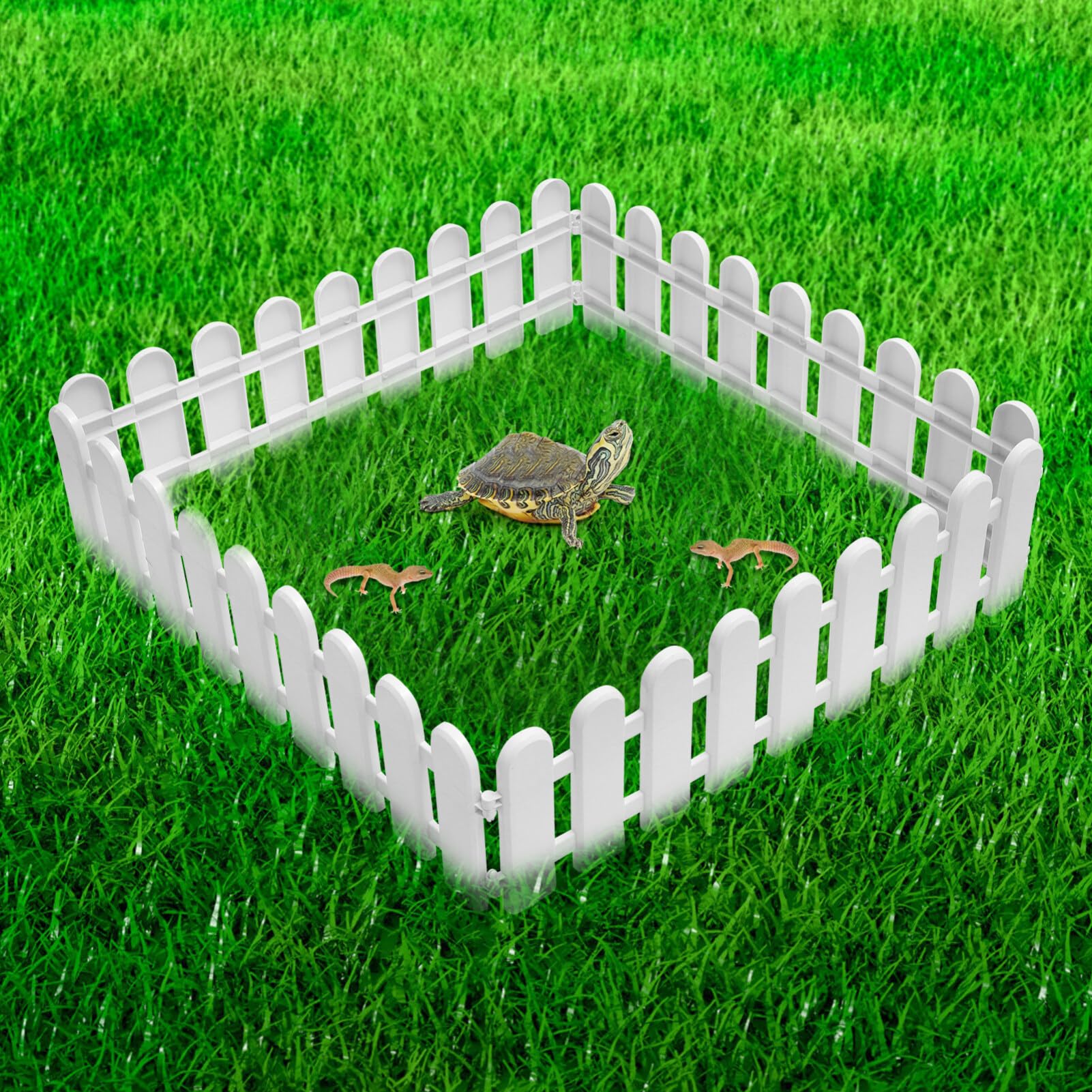 Scicalife 4pcs Schildkrötengehege Kleine Haustier Indoor Zelt Hamster Laufstall Kleintiergehege Zaun Außen Schildkröte Kleintiere Kunststoff Zubehör Weiß Haustier