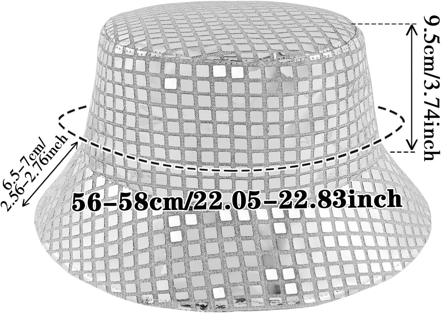 Unisex Metallic Bucket Hat Waterproof Holographic Bucket Hat Fishing Hat Trendy Hip Pop Sun Cap - Image 5