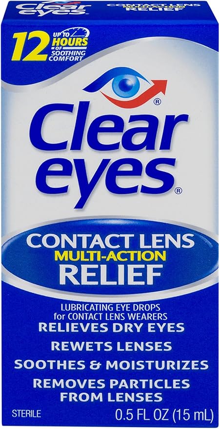 Clear Eyes Contact Lens Relief Lubricant Eye Drops, 0.5 fl oz. (Pack of 1)