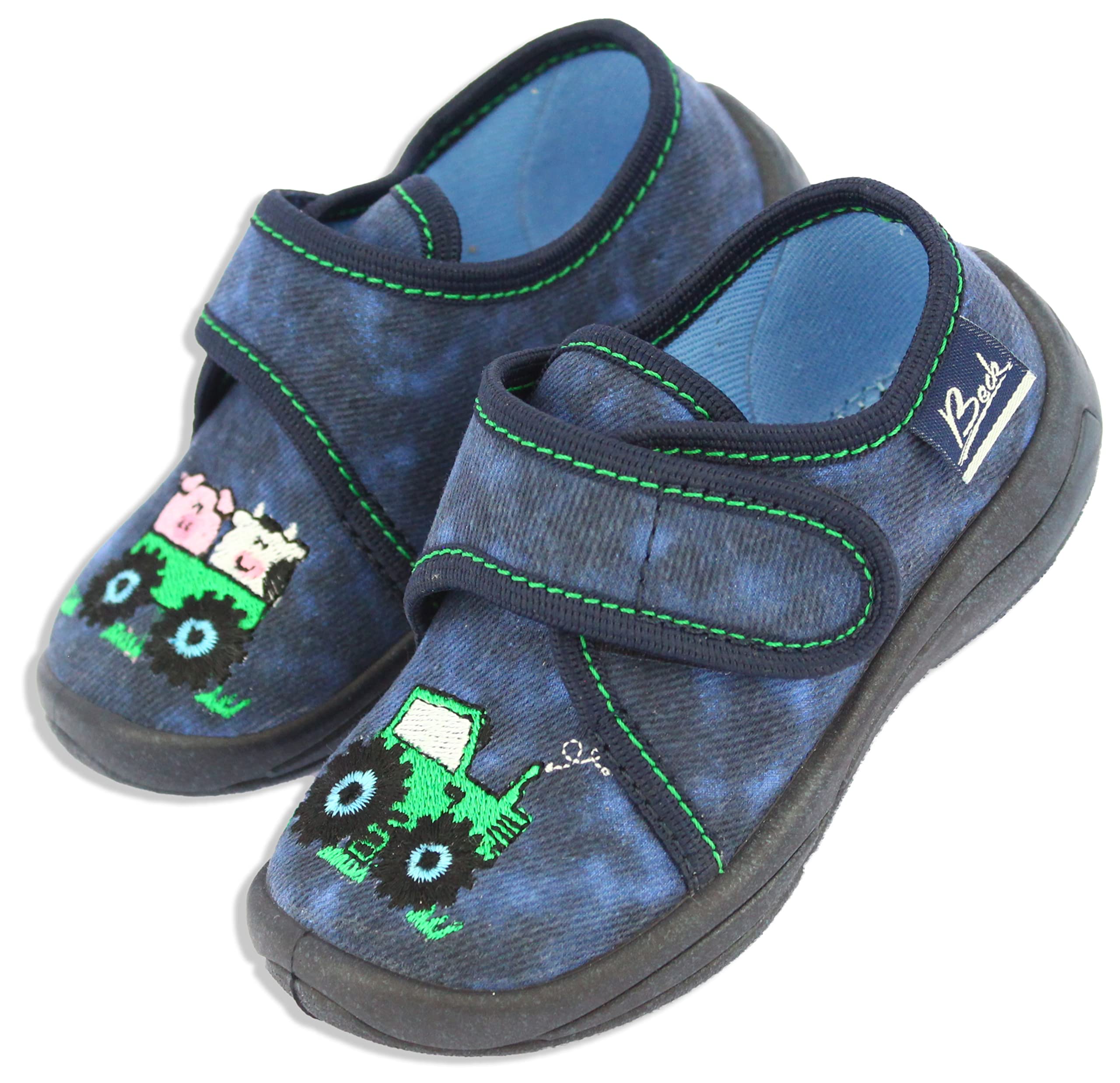 Beck Boys Little Farm Slippers, darkblue, 8 UK Child