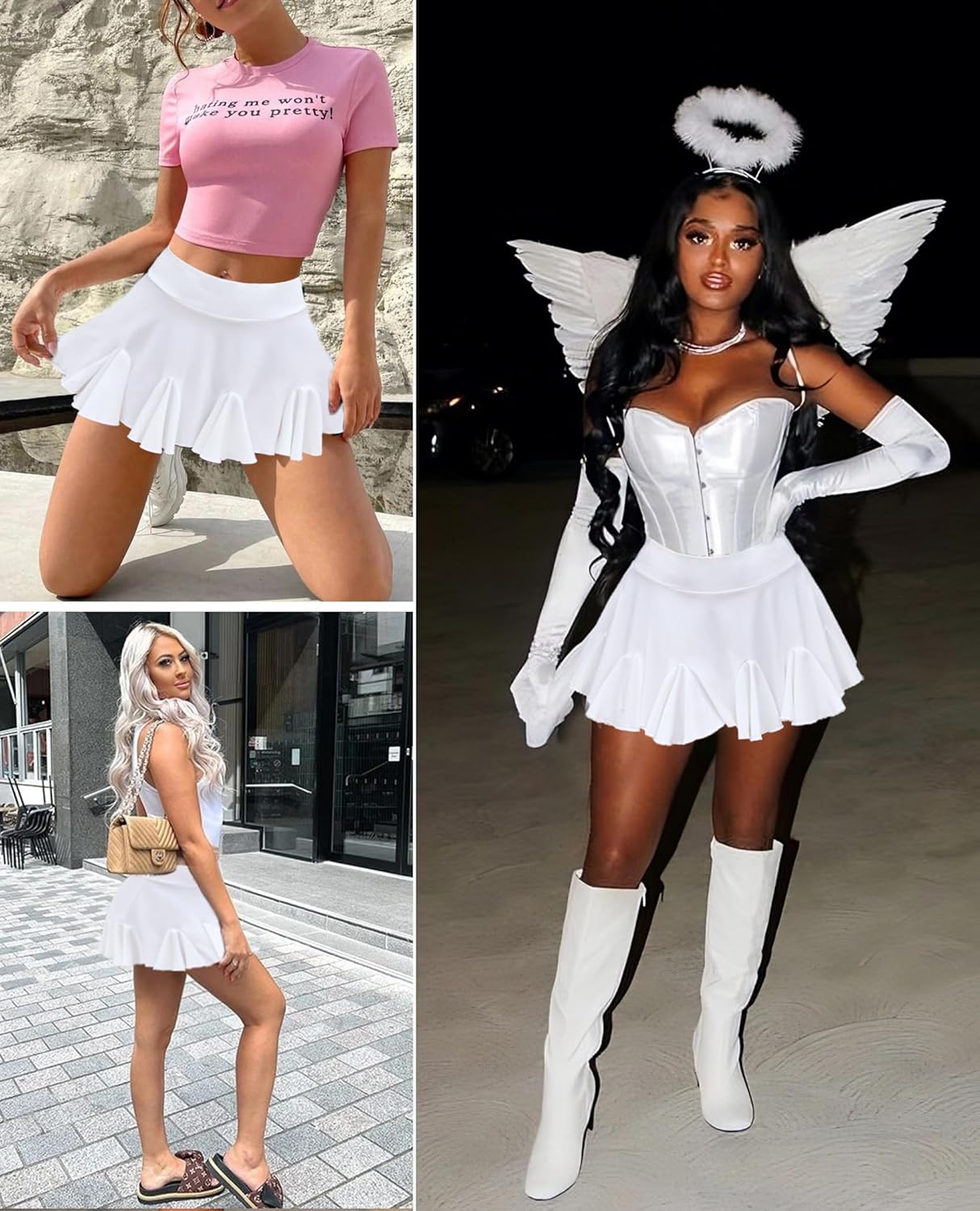 Avidlove Mini Skirt for Women Sexy Pleated Skirts High Waist Skater Skirt Ruffle Lingerie Skirts - Image 6