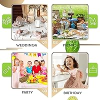 Vista 6 de Juego de cubiertos de plástico de 300 piezas, juego de cubiertos de plástico resistente, incluye 100 cucharas desechables, 100 tenedores, cuchillos