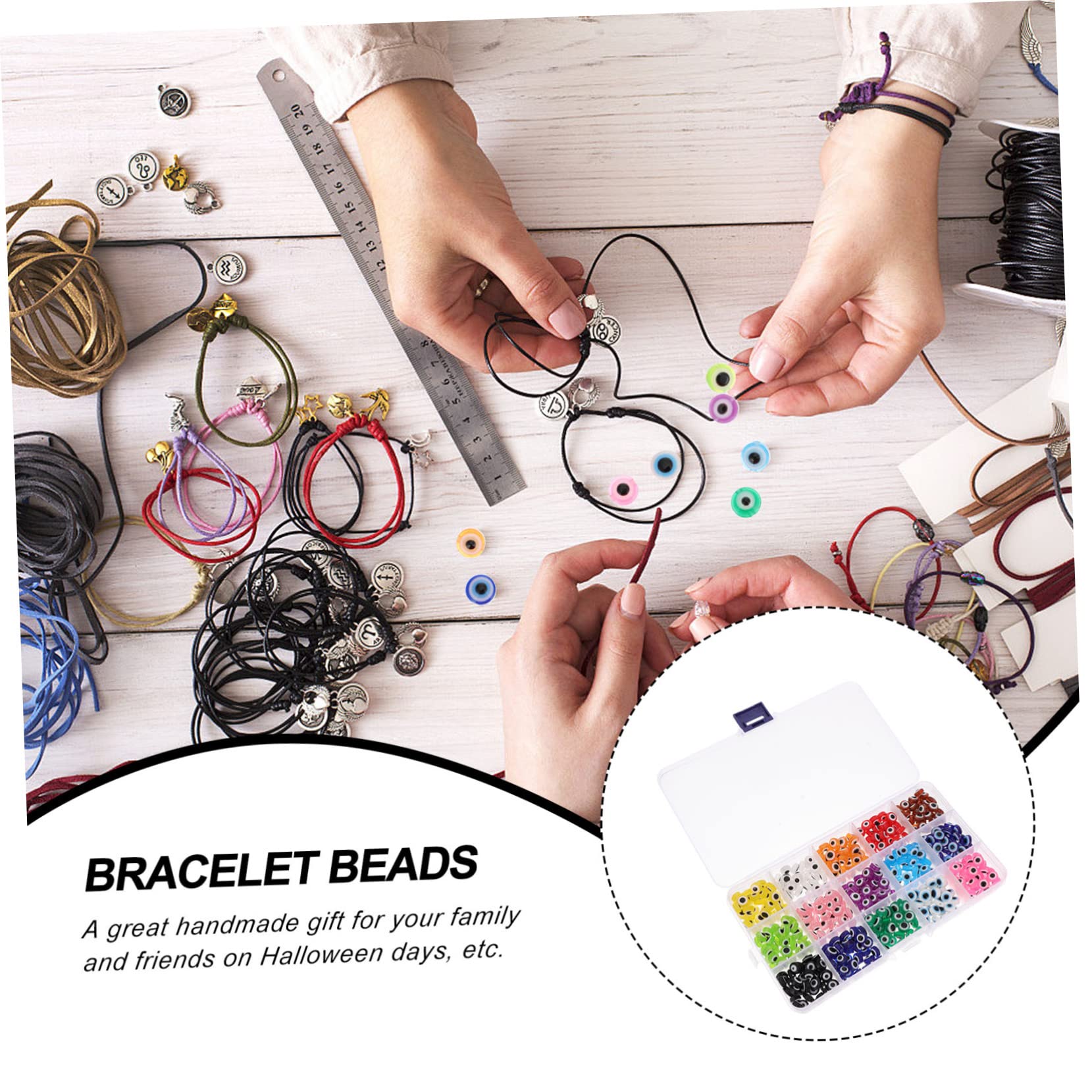 Cuentas de Resina Diseño de Globo Ocular para Hacer Pulseras y Collares DIY