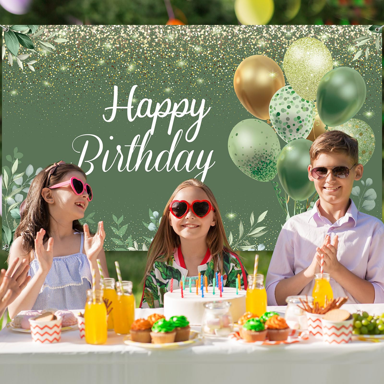 Grüner Eukalyptus Fotohintergrund - 2,1x1,5 M, Vinyl, Für Baby-Shower, Geburtstag, Hochzeit