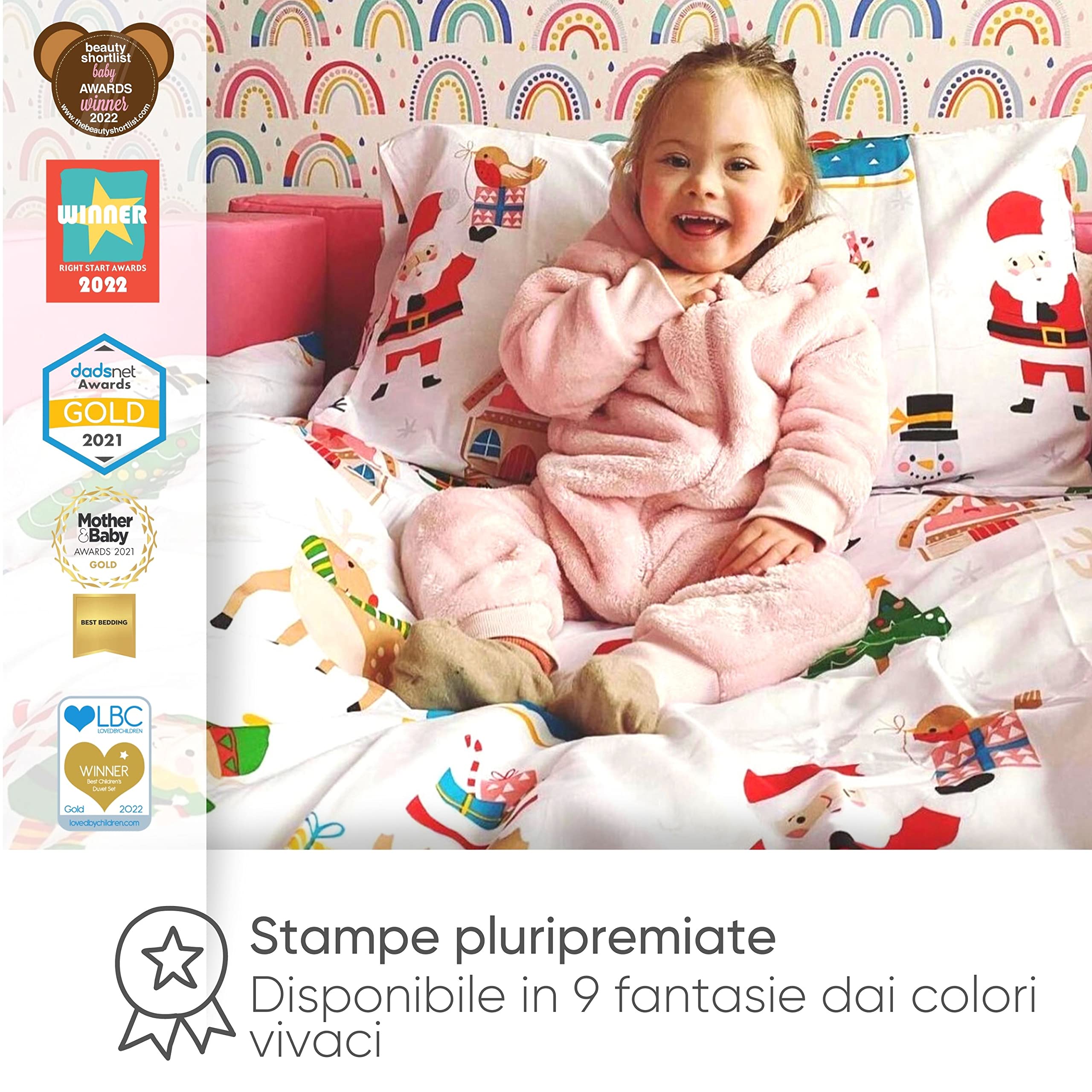 Bloomsbury Mill – Copripiumino Letto Natalizio - Paesaggio Invernale - Lenzuola Letto Singolo Natale - Set di biancheria da letto per bambini - Copripiumino 135 cm x 200 cm e Federe (Singolo)