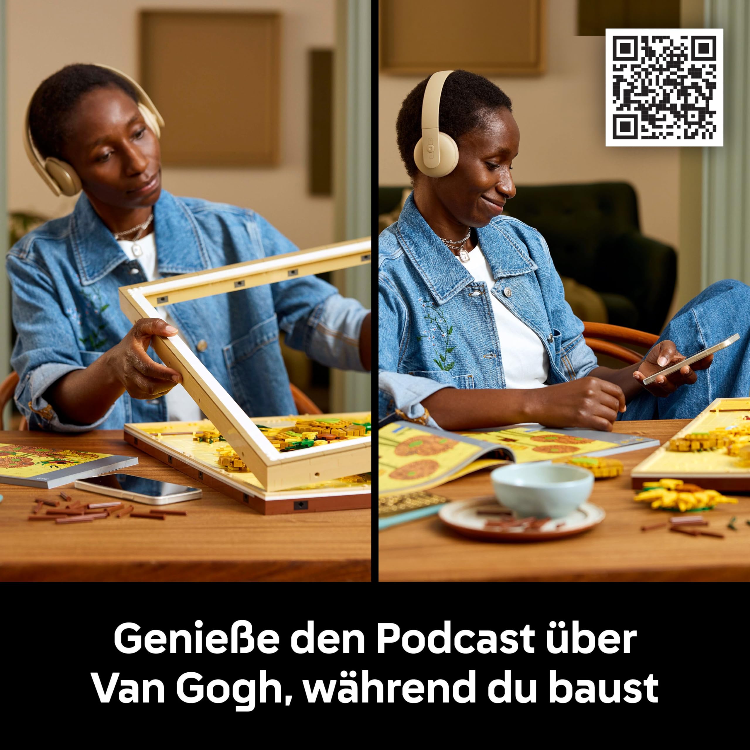 LEGO Art Vincent Van Gogh – Sonnenblumen - 3D-Blumengemälde mit beweglichen Blüten - Deko fürs Wohnzimmer oder Büro - Bausatz für Erwachsene - Kreative Geschenkidee für Männer & Frauen 31215 | 3D-Blumenmalerei zum Zusammenbauen, bewegliche Blütenblätter,