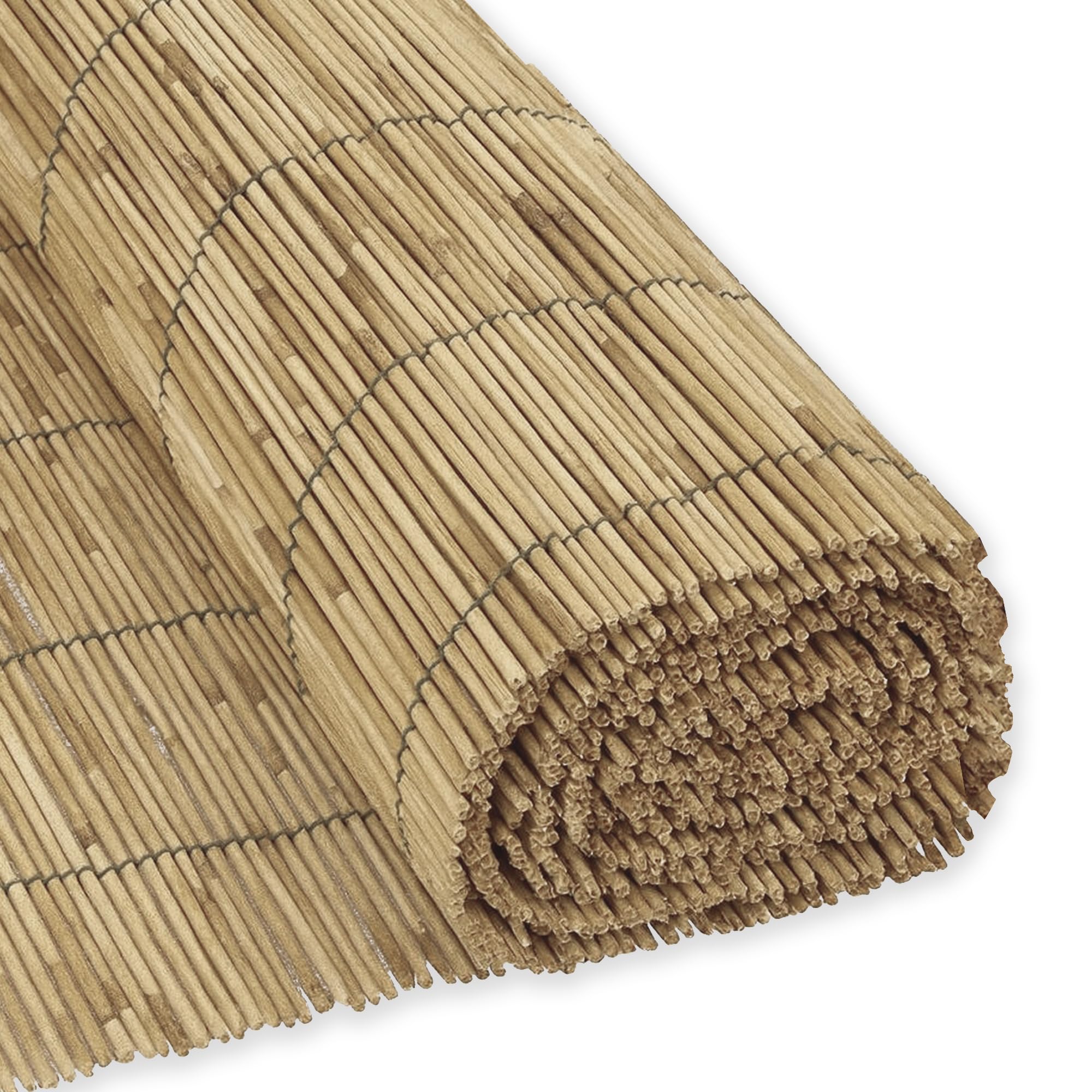 ESTO Canisse En Bambou Naturel Pour Extérieur, Clôture Décorative En Bambou Baril Bambou, Filet Franges Privacy (1,5 x 5 mètres)
