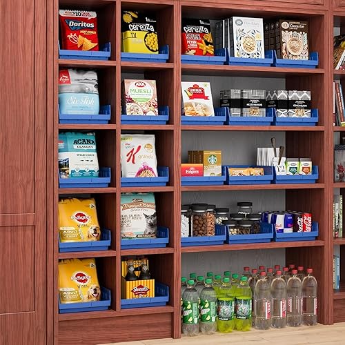 Vista 2 de Akro-Mils 30170 - Caja de plástico para estantes anidados, (12 x 11 x 4 pulgadas), color rojo, (paquete de 12)