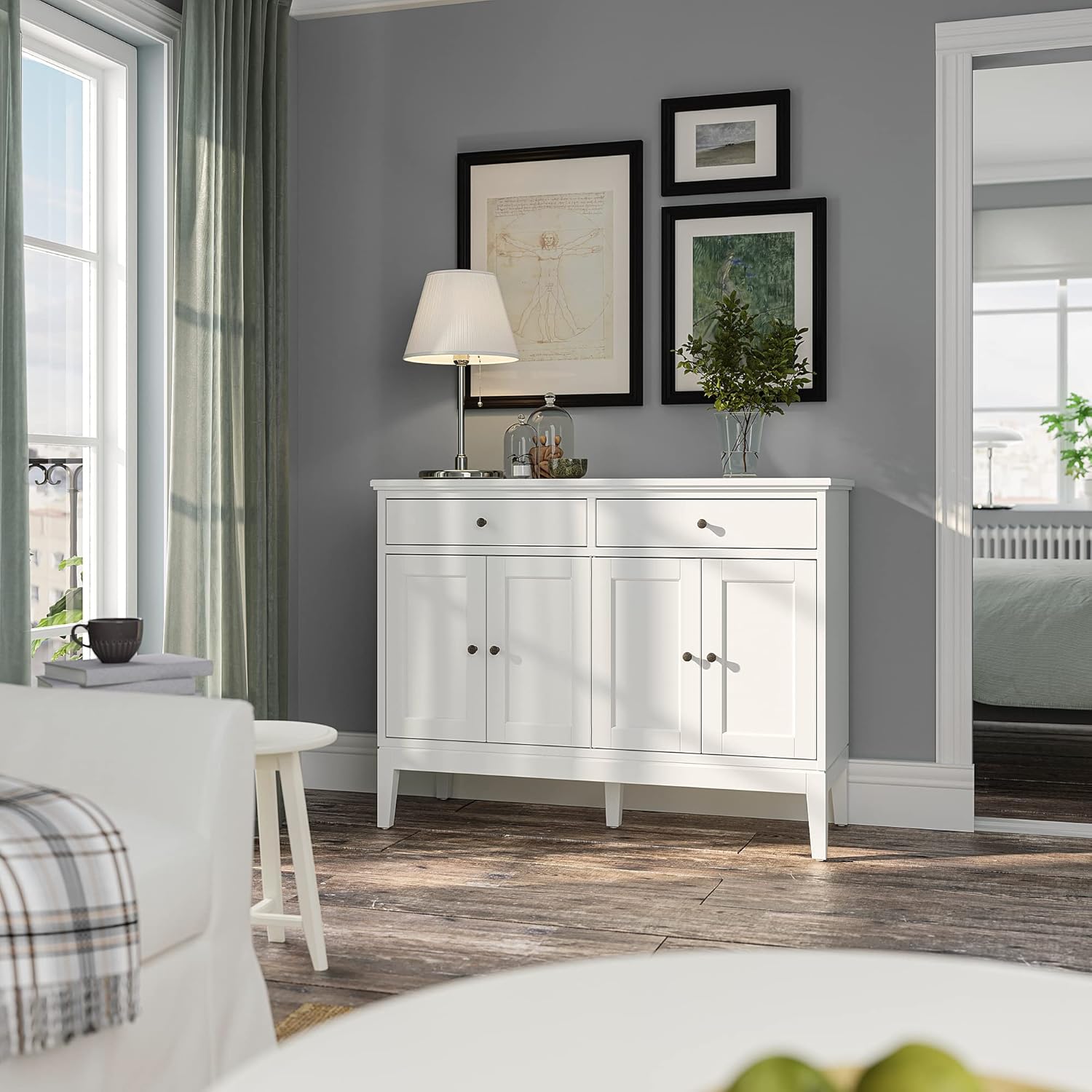 IDANÄS Sideboard, white, 124x50x95 cm