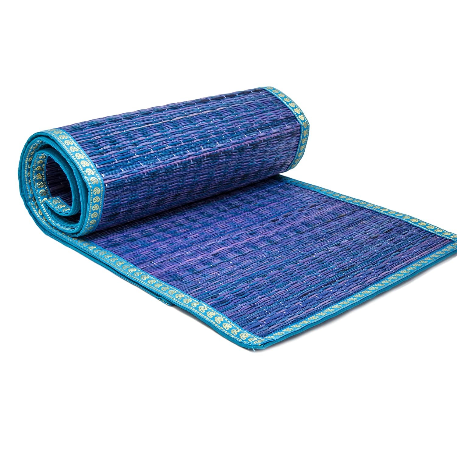 Buy ShalinIndia Handloom Woven River Grass Table Runner with Zari and