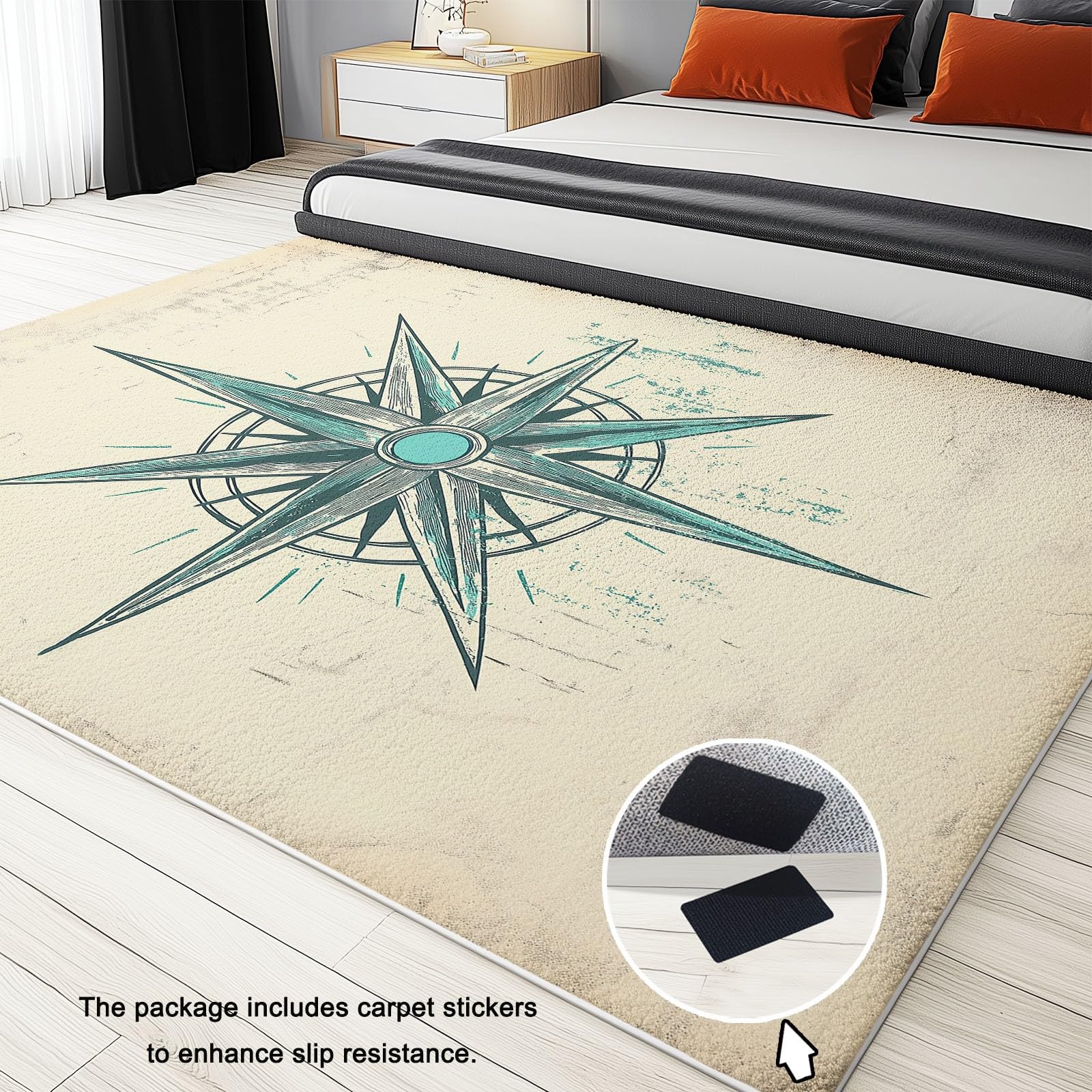 Stile Retrò Tappeto lavabile in lavatrice 80x150cm, Trama Dipinta A Mano Retrò Rosa Dei Venti Antiscivolo Non perde pelucchi Tappeto, Tappeto vintage per interni per soggiorno, camera da letto