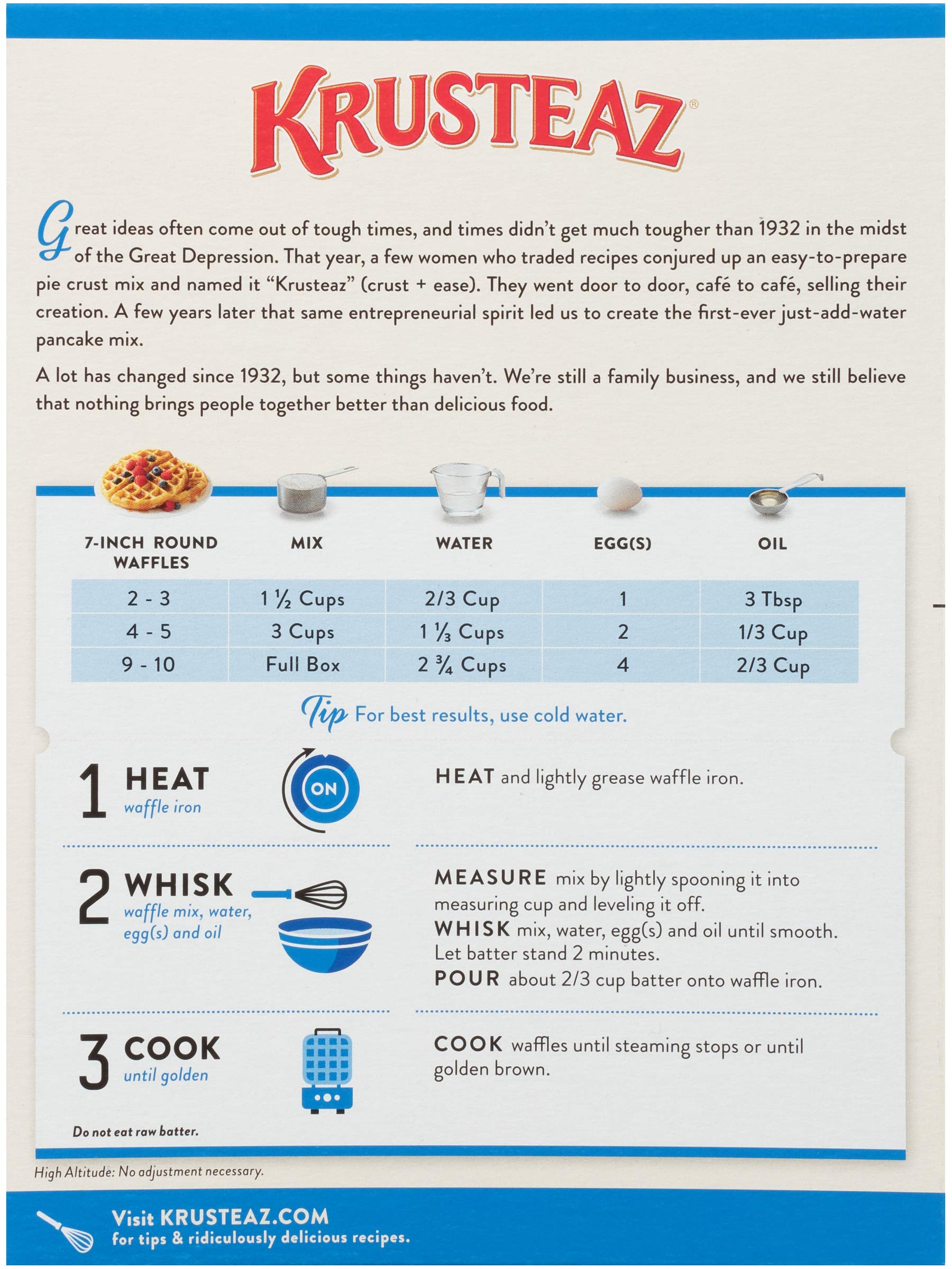 Krusteaz Light & Crispy Belgian Waffle Mix, No Artificial Flavors