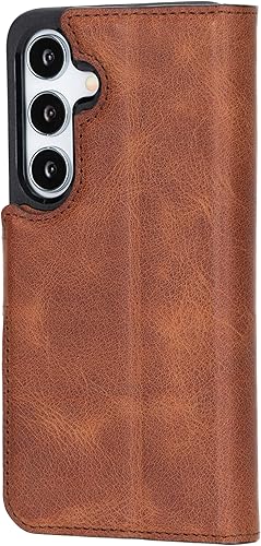 Miniatura 10 de Funda de piel auténtica de alta calidad compatible con Galaxy S23 Ultra  hecha a mano  Funda magnética fuerte desmontable con tarjetero y soporte